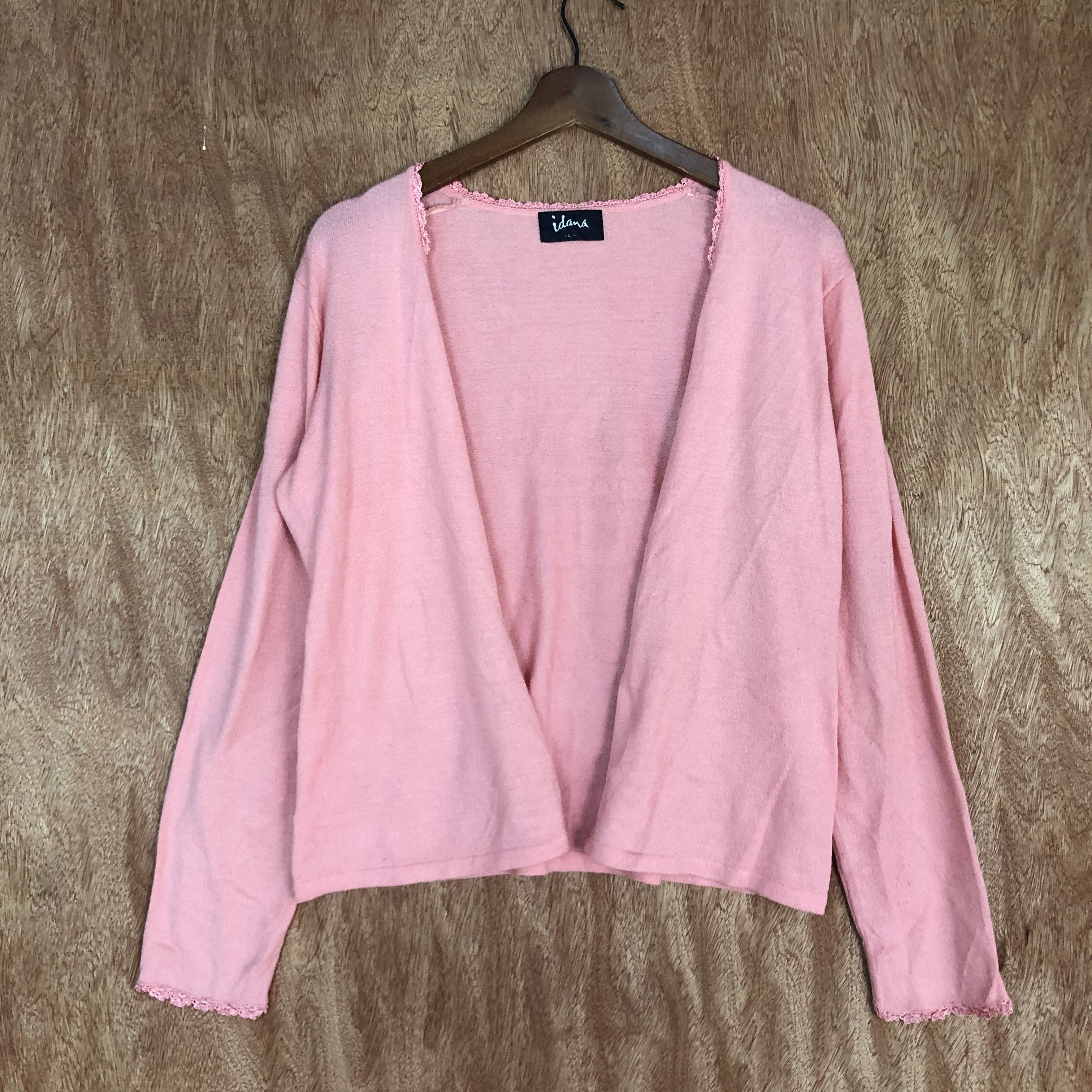 Homespun Knitwear × Japanese Brand Idama Pink Shag Shaggy Cardigan knitwear #c445 Size L / US 10 / IT 46 - 3 Thumbnail
