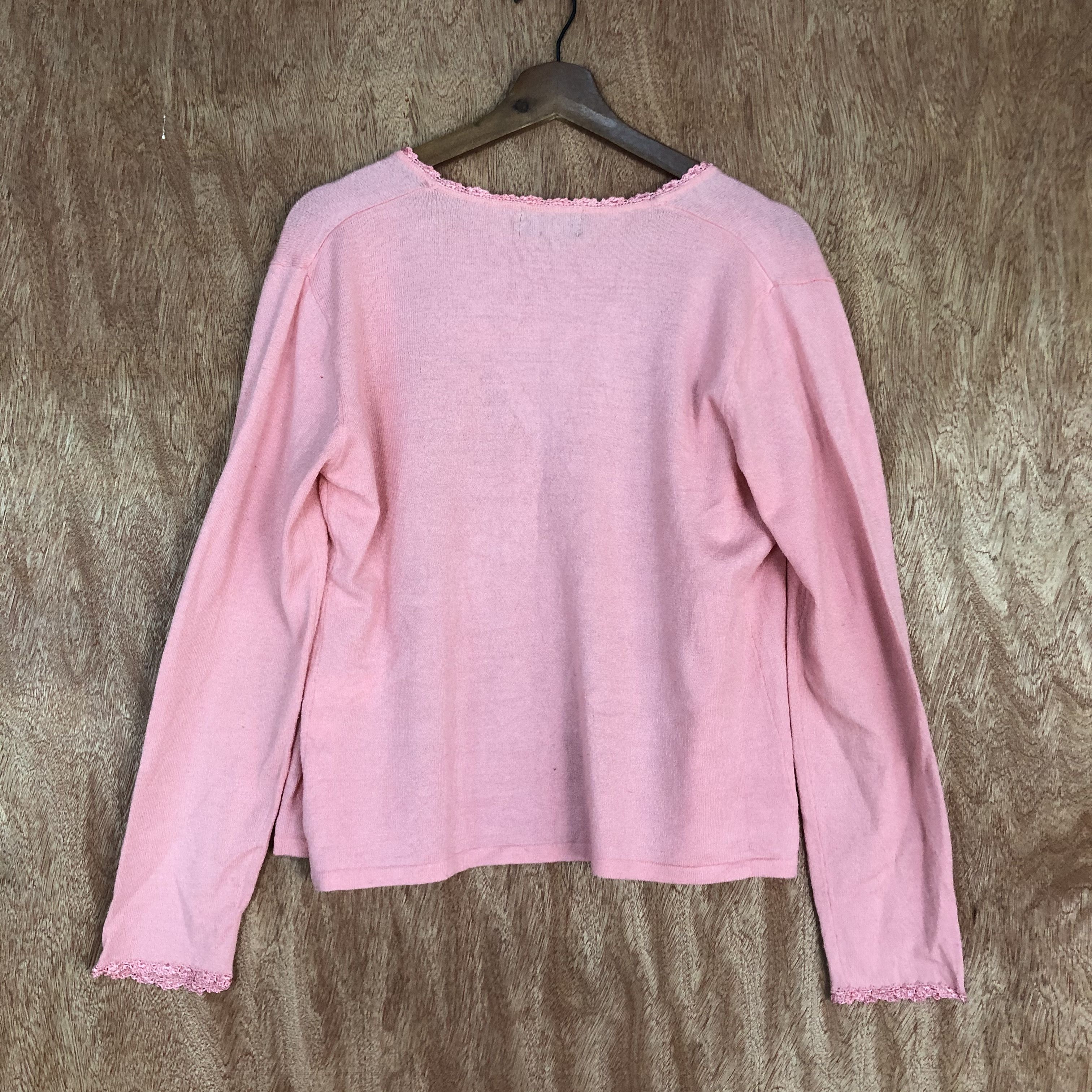 Homespun Knitwear × Japanese Brand Idama Pink Shag Shaggy Cardigan knitwear #c445 Size L / US 10 / IT 46 - 9 Thumbnail