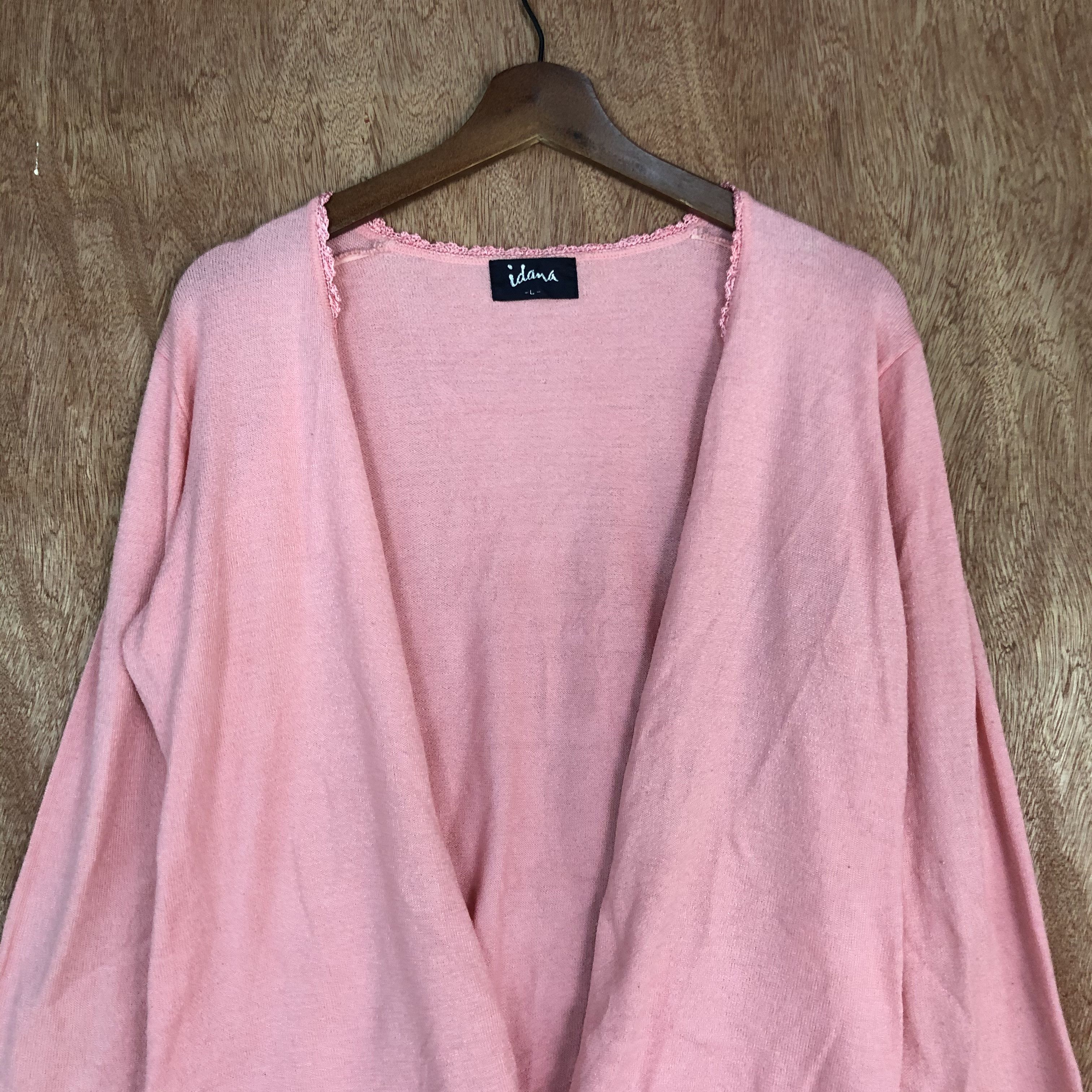 Homespun Knitwear × Japanese Brand Idama Pink Shag Shaggy Cardigan knitwear #c445 Size L / US 10 / IT 46 - 2 Thumbnail