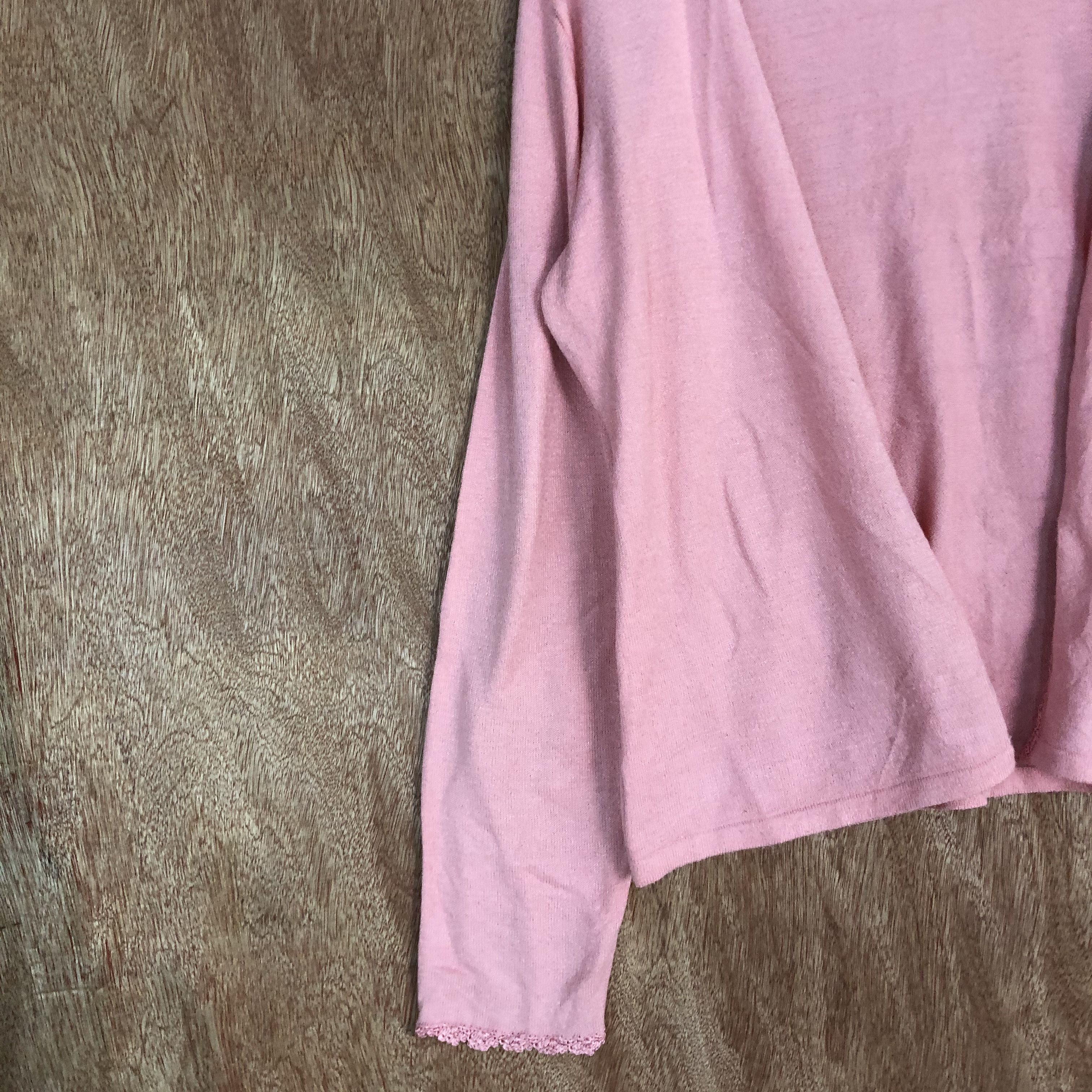 Homespun Knitwear × Japanese Brand Idama Pink Shag Shaggy Cardigan knitwear #c445 Size L / US 10 / IT 46 - 7 Thumbnail