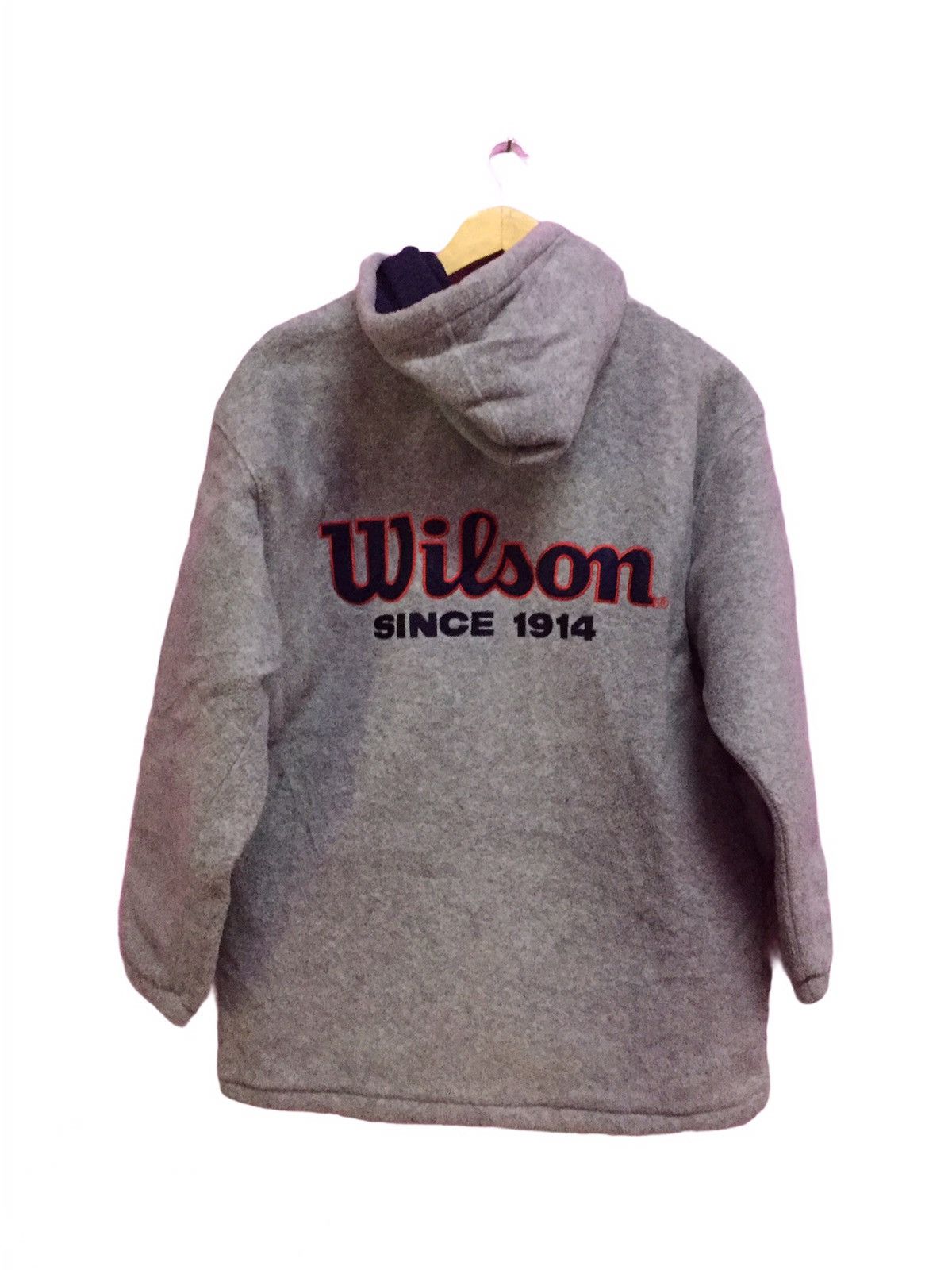 Polartec Vintage 90s Wilson Athletics Fleece Hoodies Size US L / EU 52-54 / 3 - 2 Thumbnail