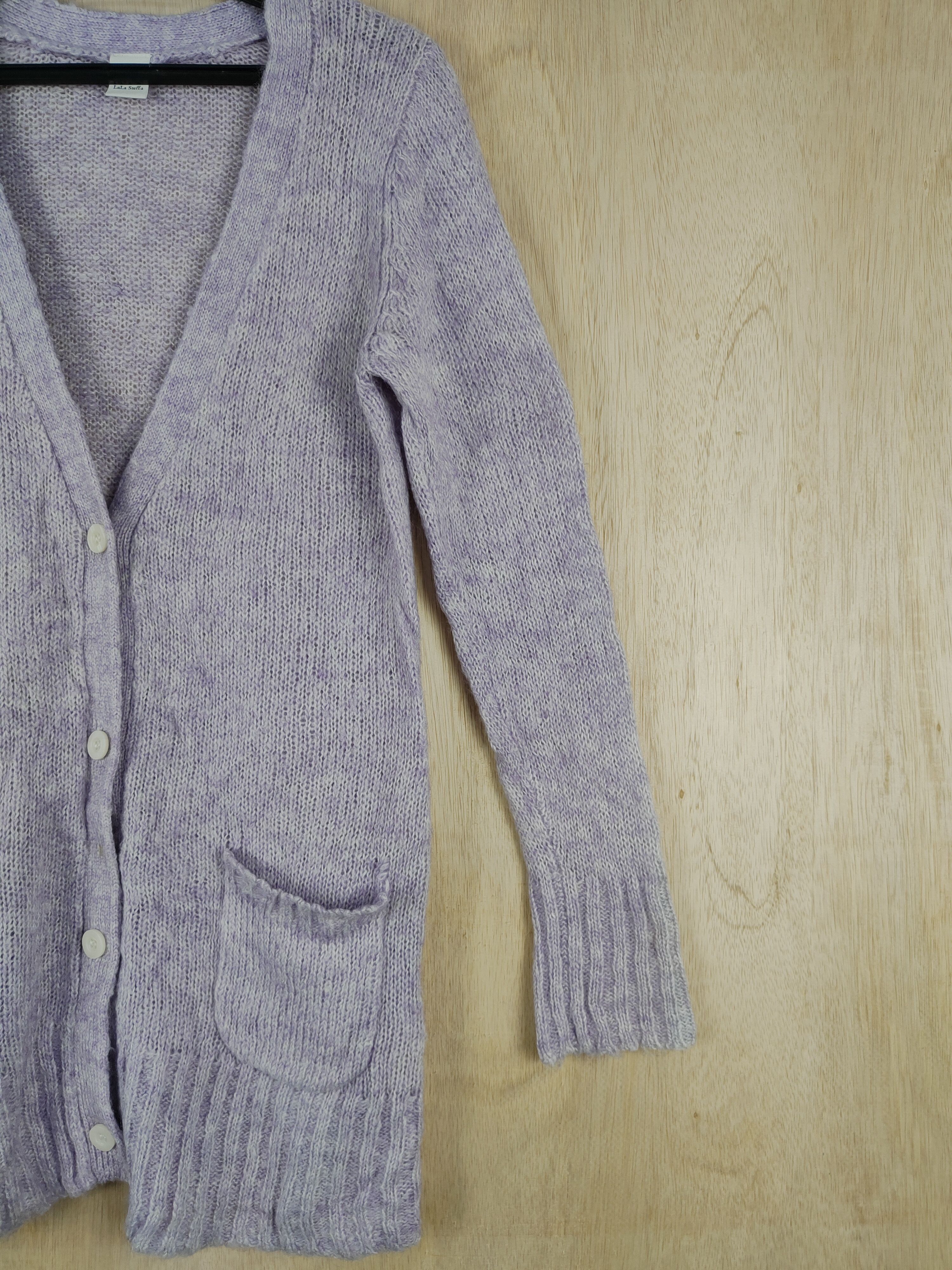 Homespun Knitwear × Japanese Brand Lala Stella Purple knitwear pocket Cardigan #S308 Size L / US 10 / IT 46 - 7 Thumbnail