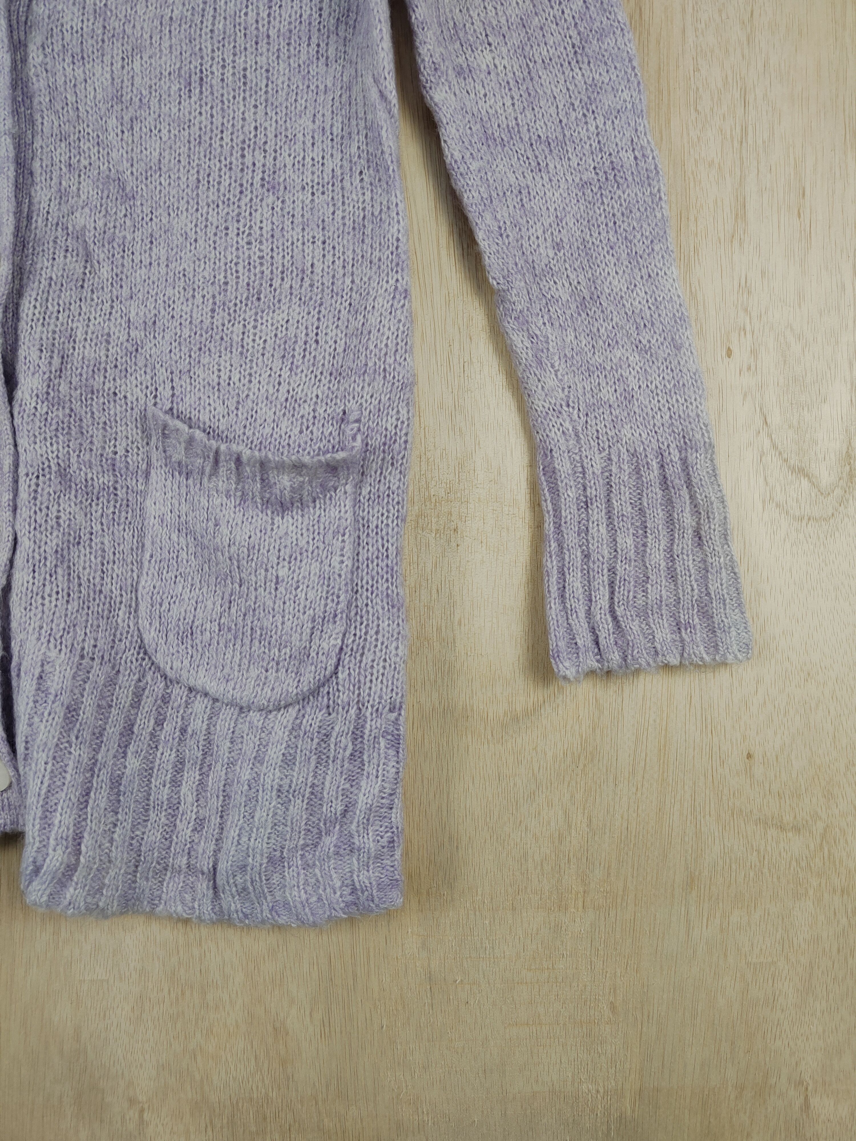 Homespun Knitwear × Japanese Brand Lala Stella Purple knitwear pocket Cardigan #S308 Size L / US 10 / IT 46 - 5 Thumbnail