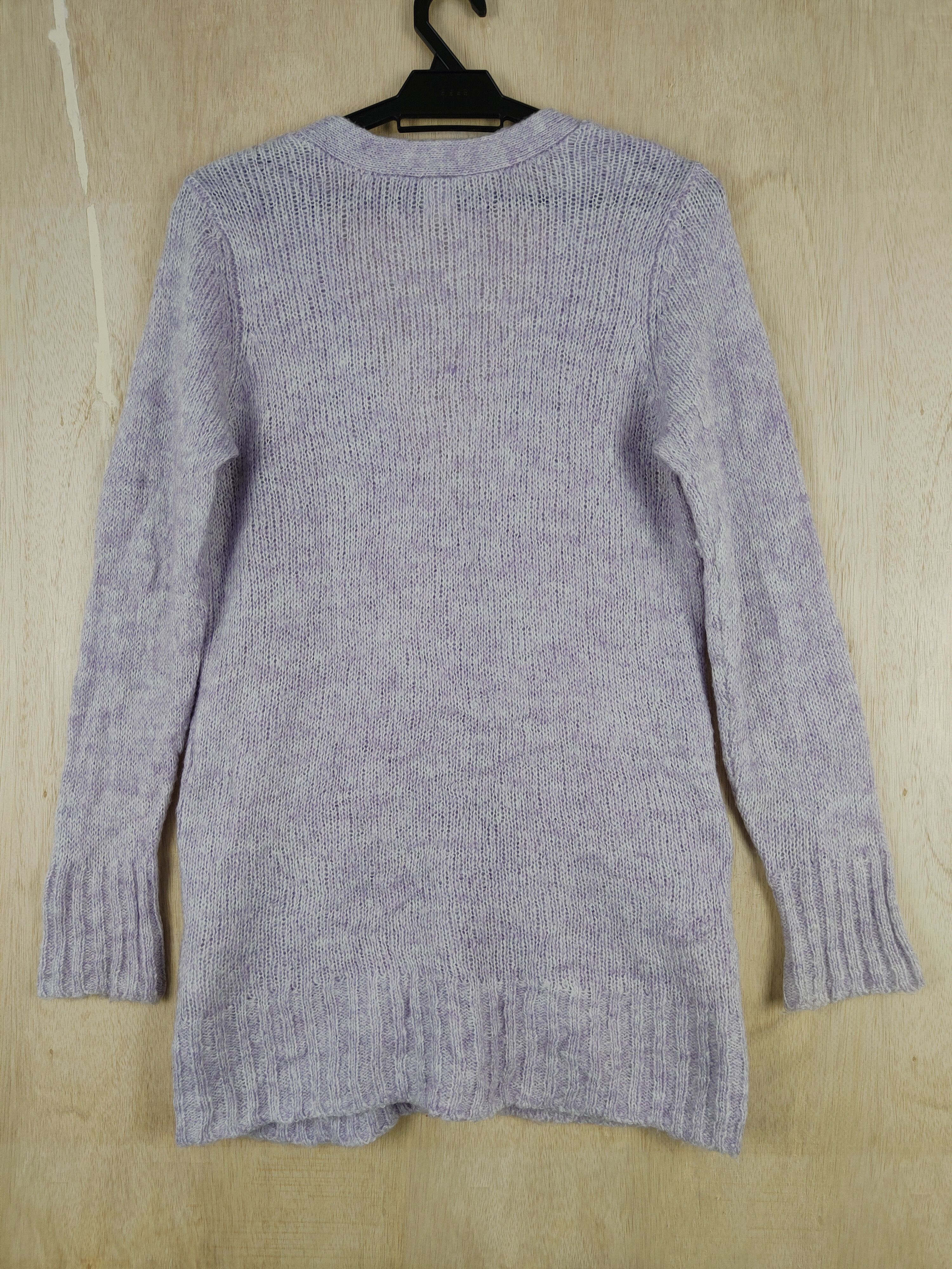 Homespun Knitwear × Japanese Brand Lala Stella Purple knitwear pocket Cardigan #S308 Size L / US 10 / IT 46 - 6 Thumbnail