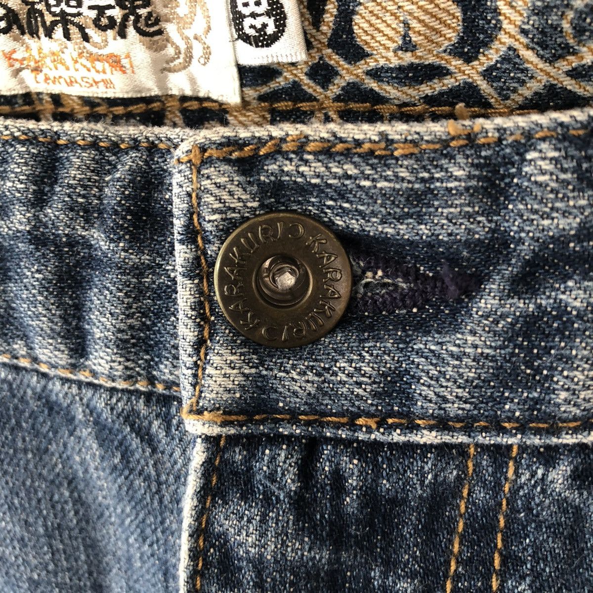 Edition Japan × Japanese Brand Kara Kuri Tamashi emrodery Japanese traditional denim Size US 38 / EU 54 - 8 Thumbnail
