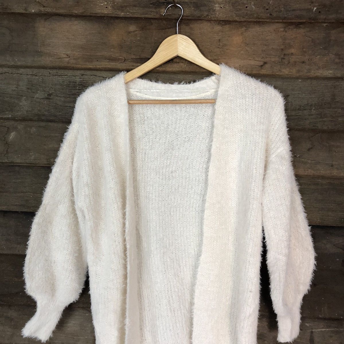 Aran Isles Knitwear × Japanese Brand Gu Shag Shaggy Fur Mohair cardigan japan Knitwear #7038 Size S / US 4 / IT 40 - 2 Thumbnail