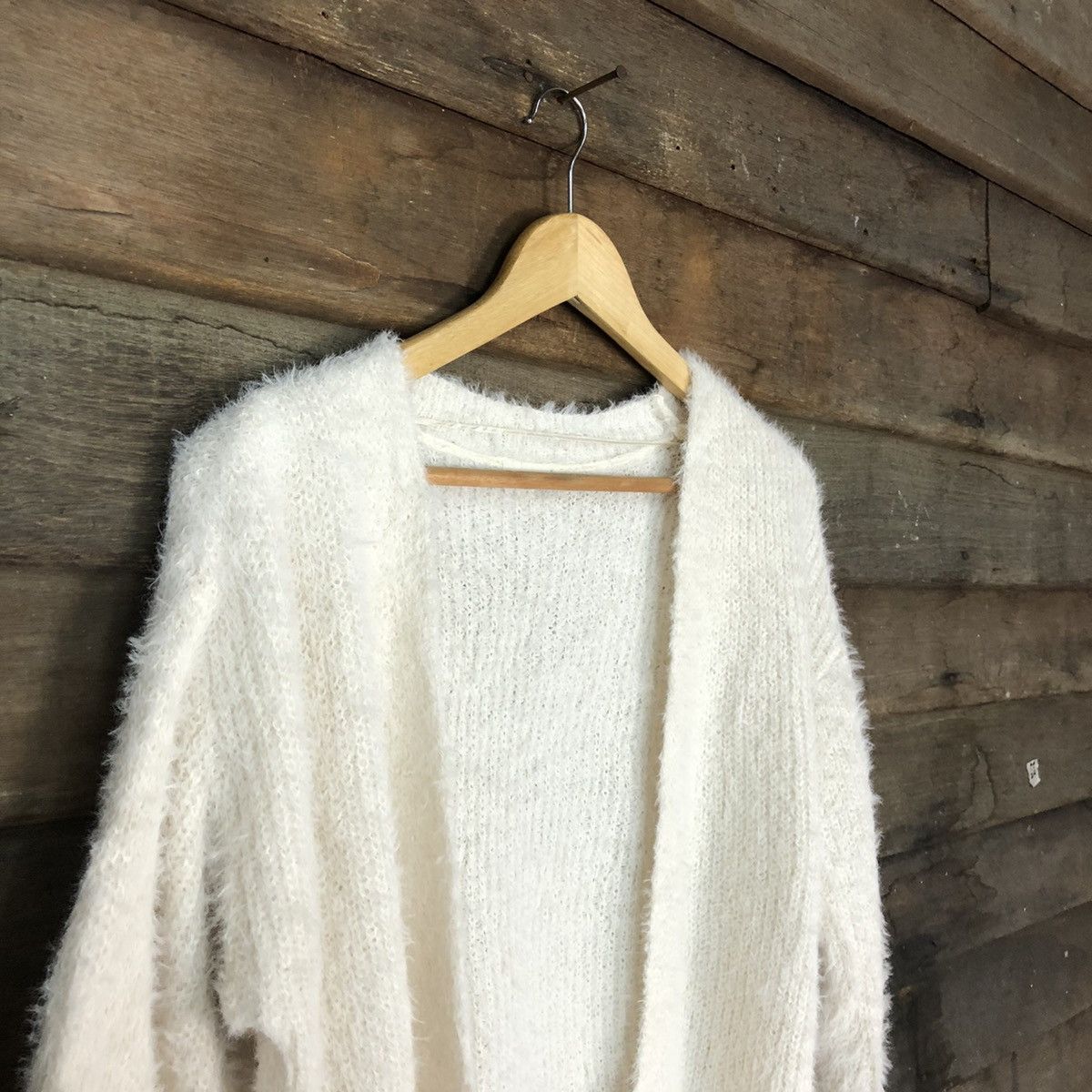 Aran Isles Knitwear × Japanese Brand Gu Shag Shaggy Fur Mohair cardigan japan Knitwear #7038 Size S / US 4 / IT 40 - 6 Thumbnail