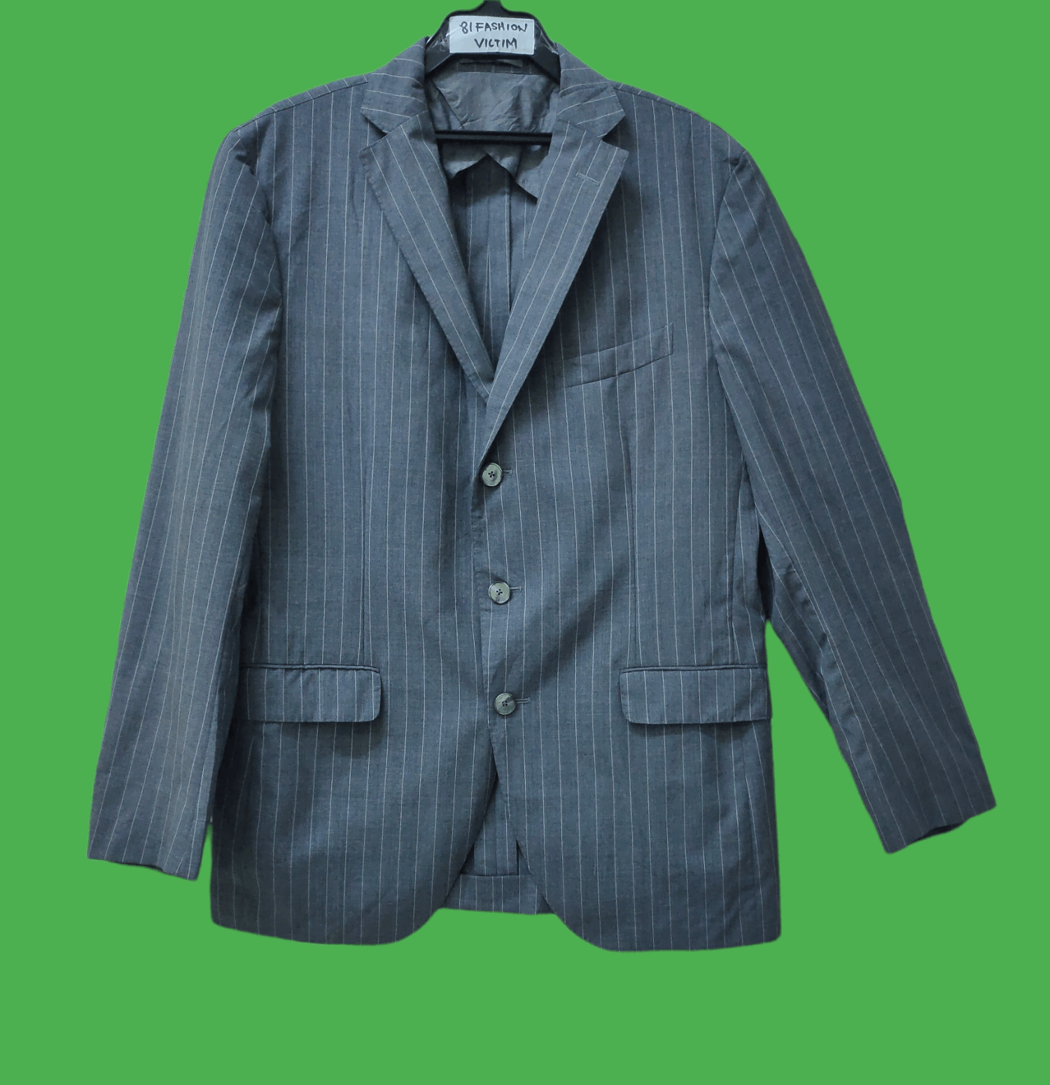 image of Boglioli Made In Italy 'hampton' Stripes Wool Blazer in Grey, Men's (Size Medium)