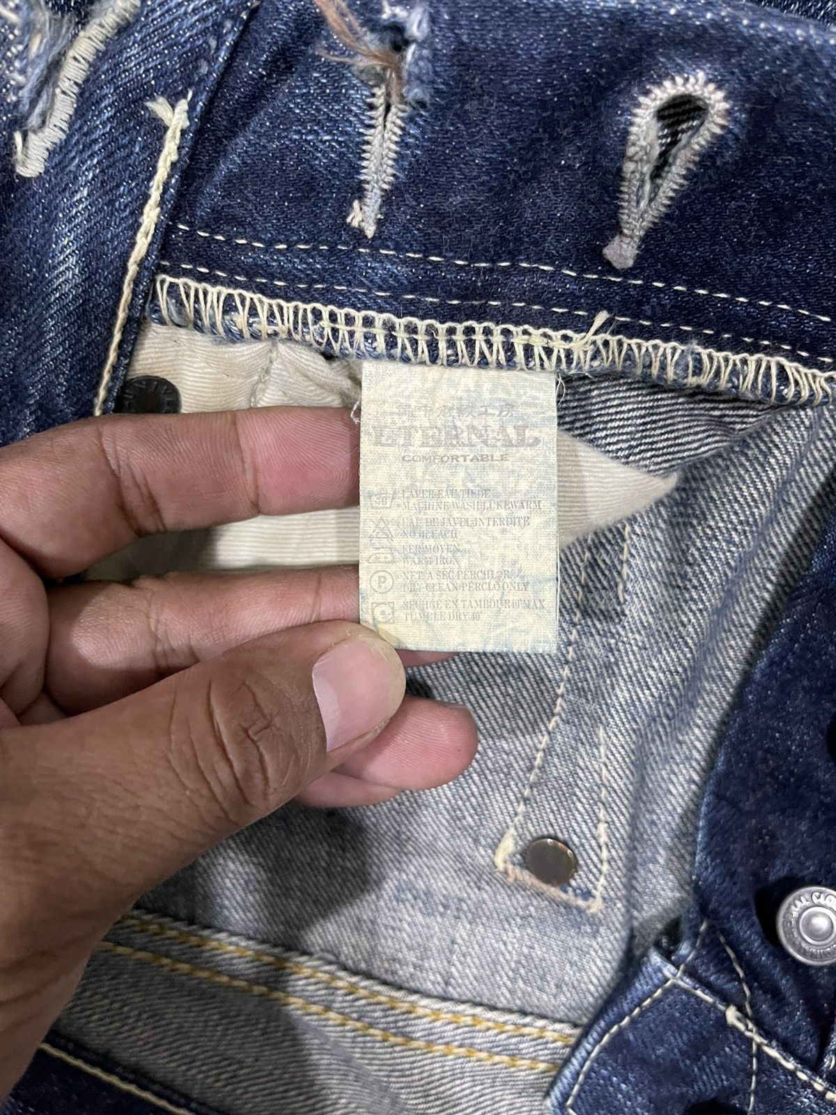 Eternal Vintage Eternal Distressed Selvedge Flarer Denim Jeans Size US 30 / EU 46 - 21 Thumbnail
