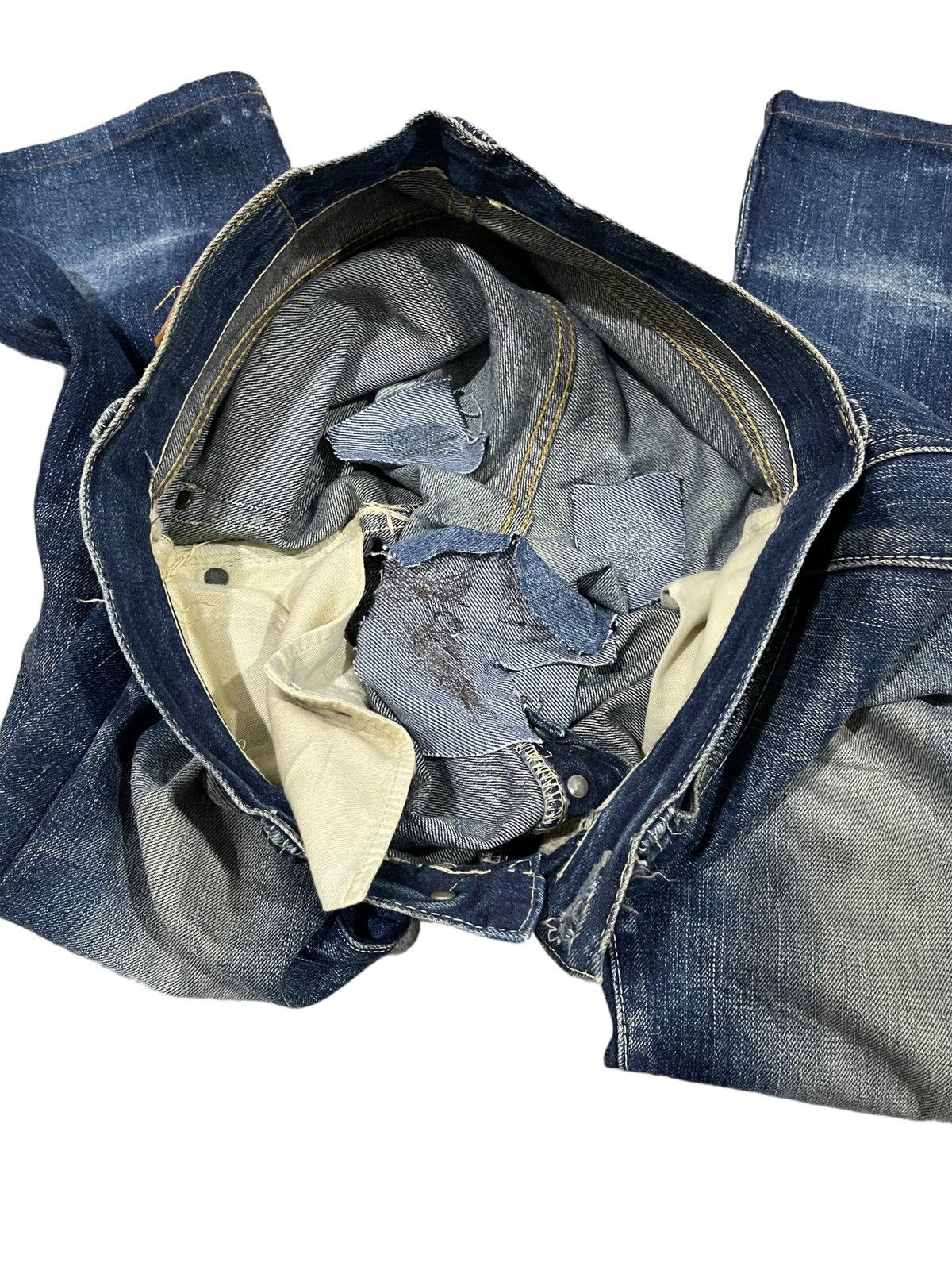 Eternal Vintage Eternal Distressed Selvedge Flarer Denim Jeans Size US 30 / EU 46 - 11 Thumbnail