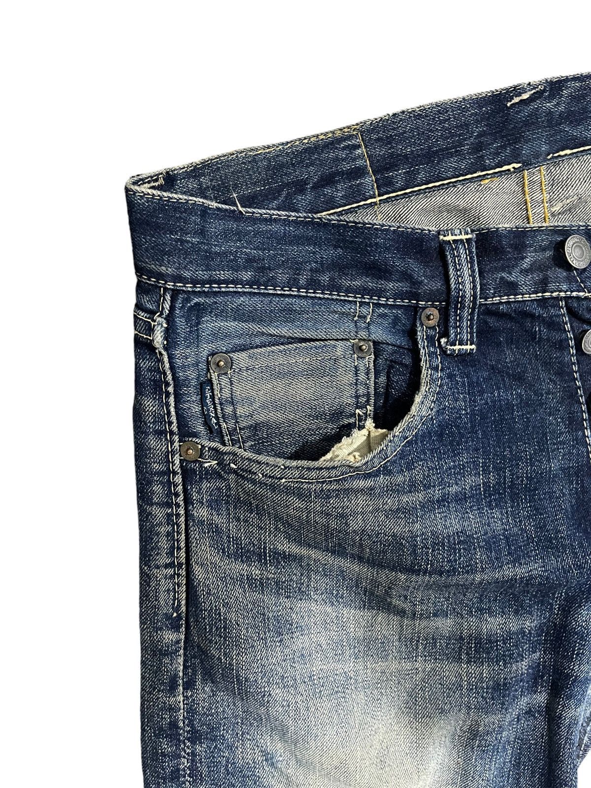 Eternal Vintage Eternal Distressed Selvedge Flarer Denim Jeans Size US 30 / EU 46 - 9 Thumbnail