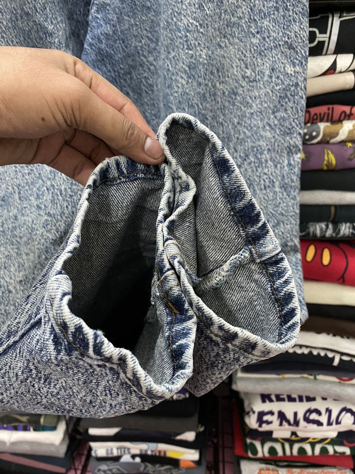 Lee × Vintage 🔥RARE🔥VINTAGE 80’s LEE MADE USA DISTRESSED DENIM Size US 32 / EU 48 - 12 Thumbnail