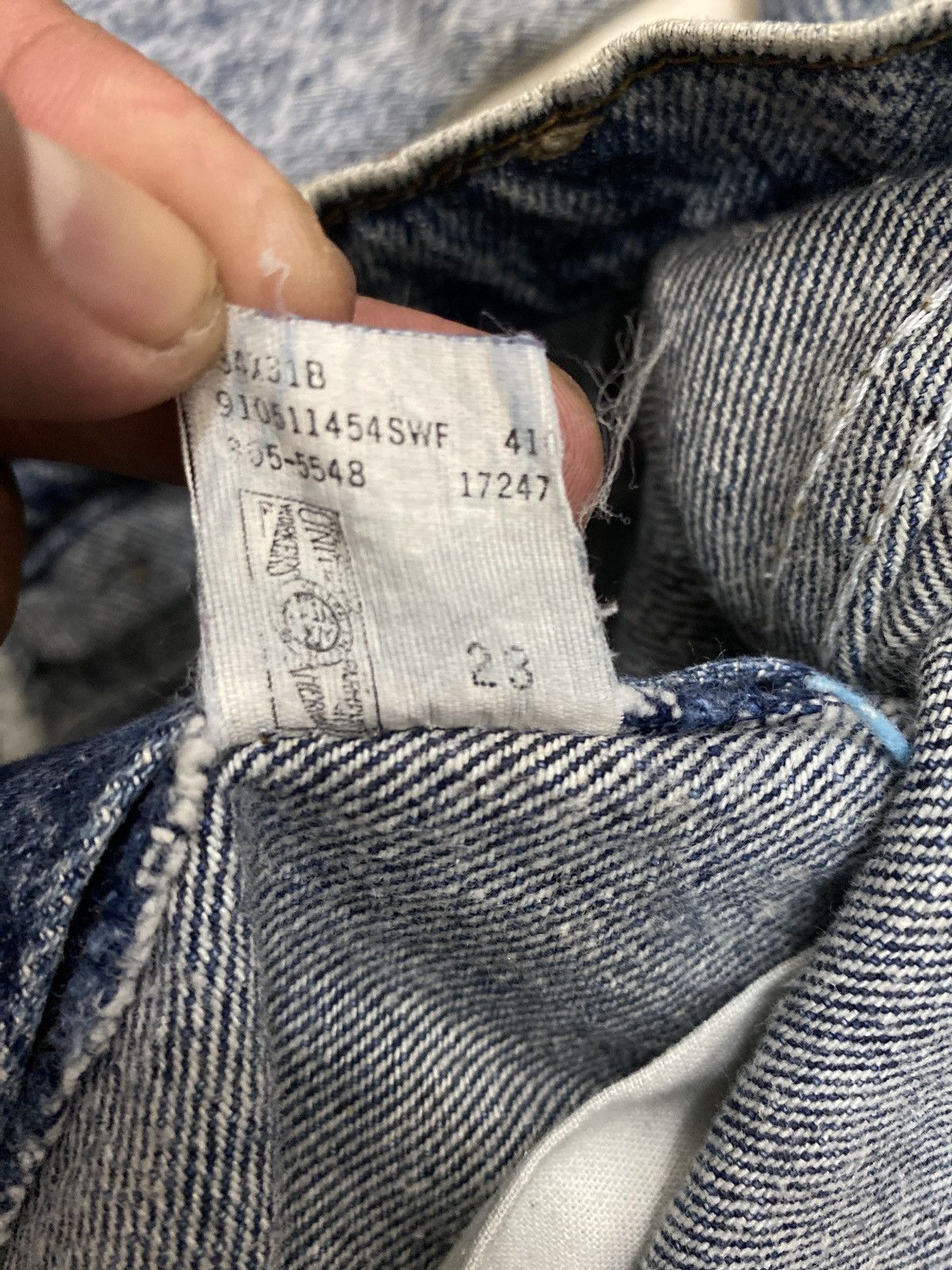 Lee × Vintage 🔥RARE🔥VINTAGE 80’s LEE MADE USA DISTRESSED DENIM Size US 32 / EU 48 - 14 Thumbnail