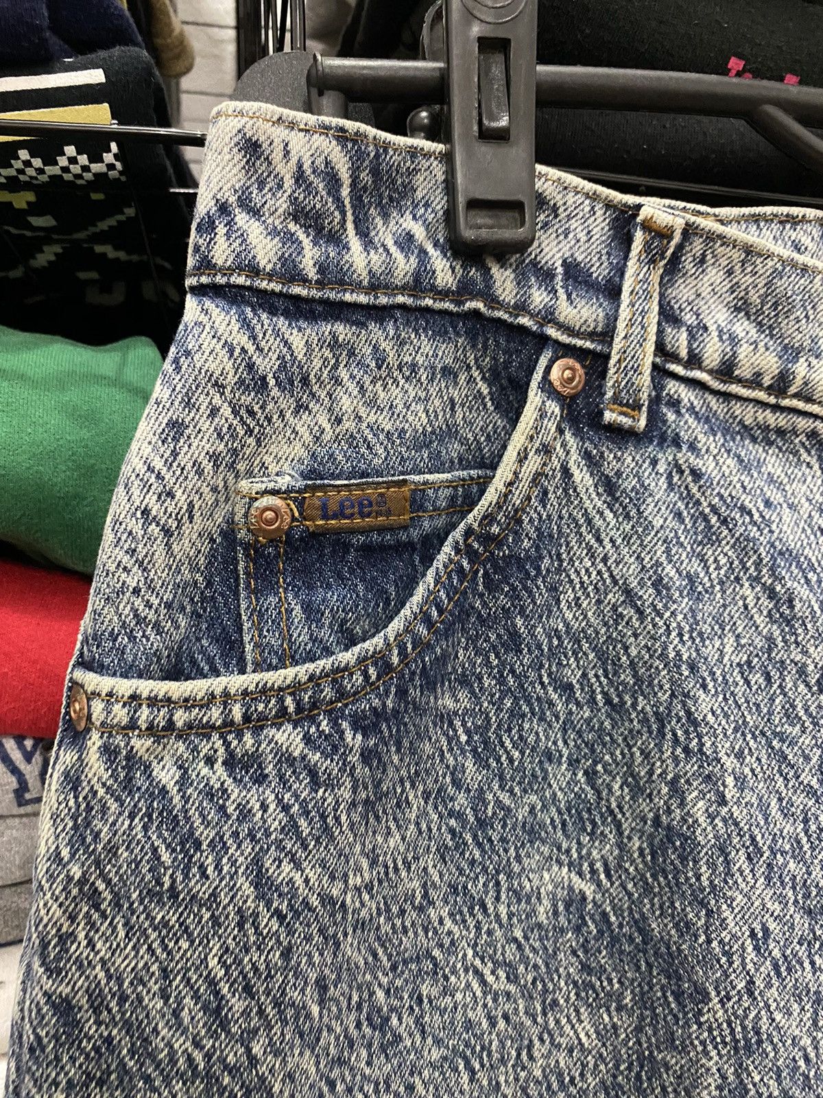Lee × Vintage 🔥RARE🔥VINTAGE 80’s LEE MADE USA DISTRESSED DENIM Size US 32 / EU 48 - 5 Thumbnail