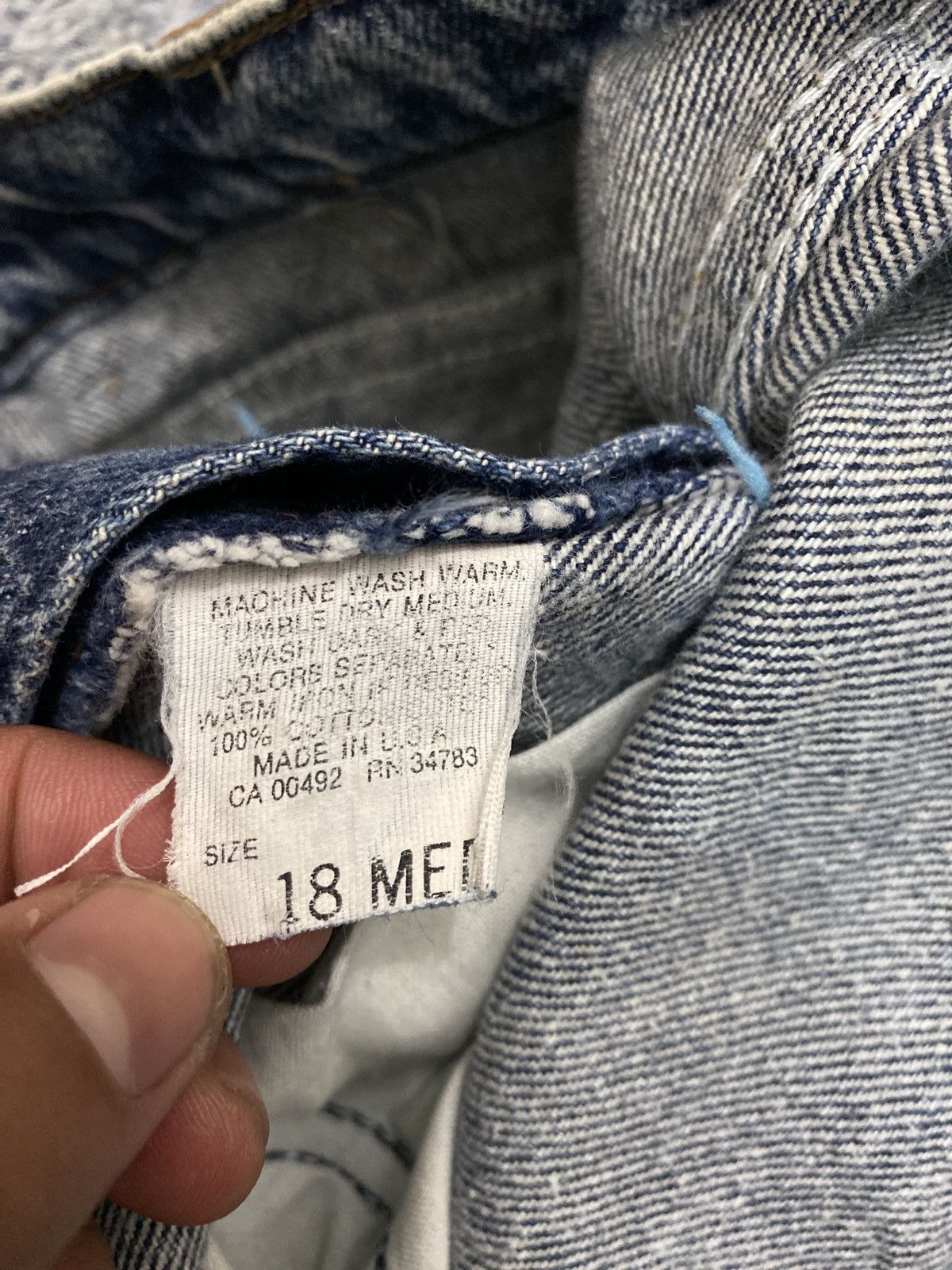 Lee × Vintage 🔥RARE🔥VINTAGE 80’s LEE MADE USA DISTRESSED DENIM Size US 32 / EU 48 - 13 Thumbnail