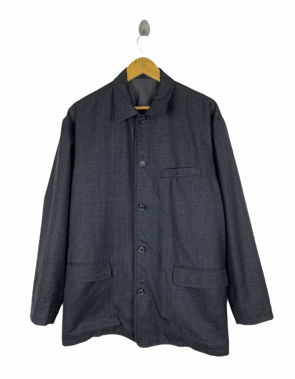 image of Yohji Yamamoto Cf-J13-114 Blue Collar Y’S Bis Button Up Jacket-Gk23 in Dark Gray, Men's (Size Large