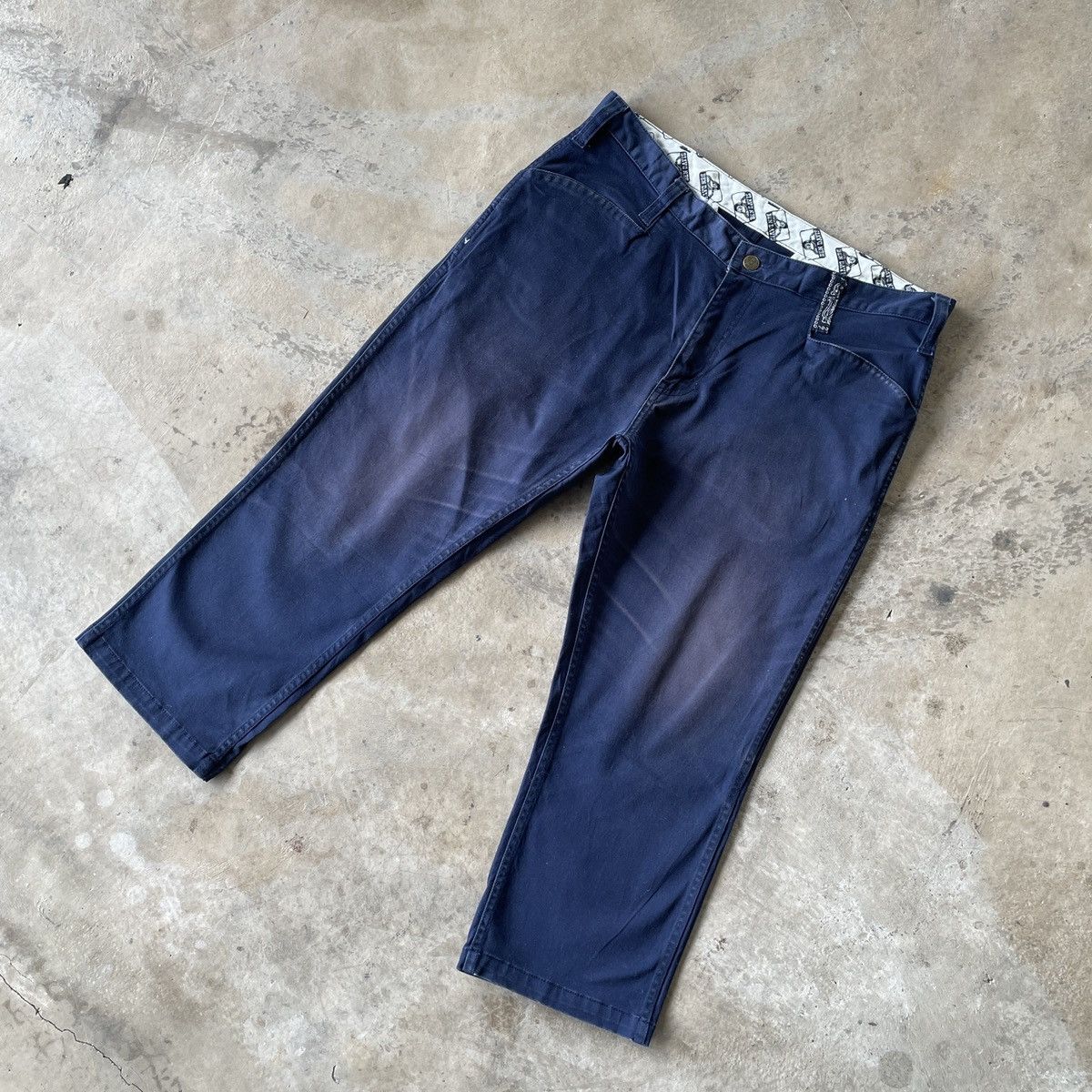 Ben Davis Vintage Ben Davis Faded Blue Crops Trousers Casusal Pants Size US 34 / EU 50 - 2 Thumbnail
