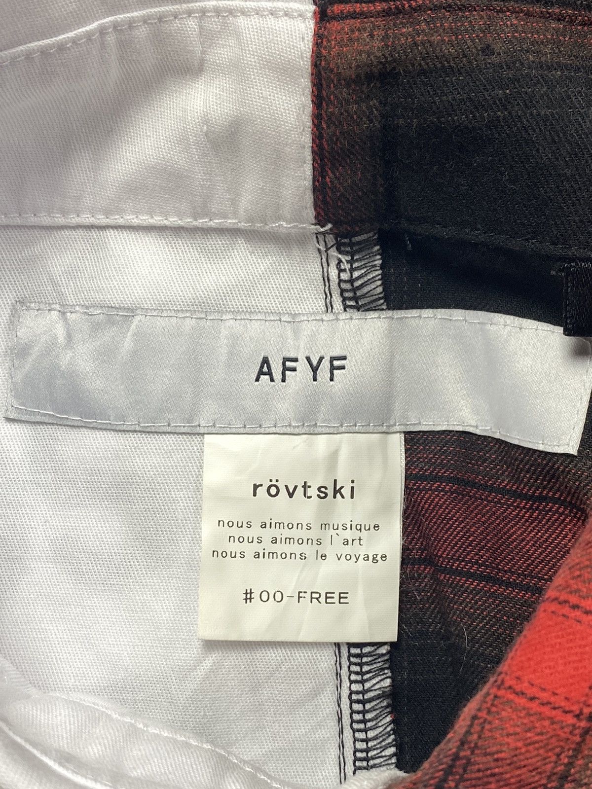 Japanese Brand 2000s Rovtski - Hybrid Poem & Checkered Long Button Shirt Size US L / EU 52-54 / 3 - 5 Thumbnail