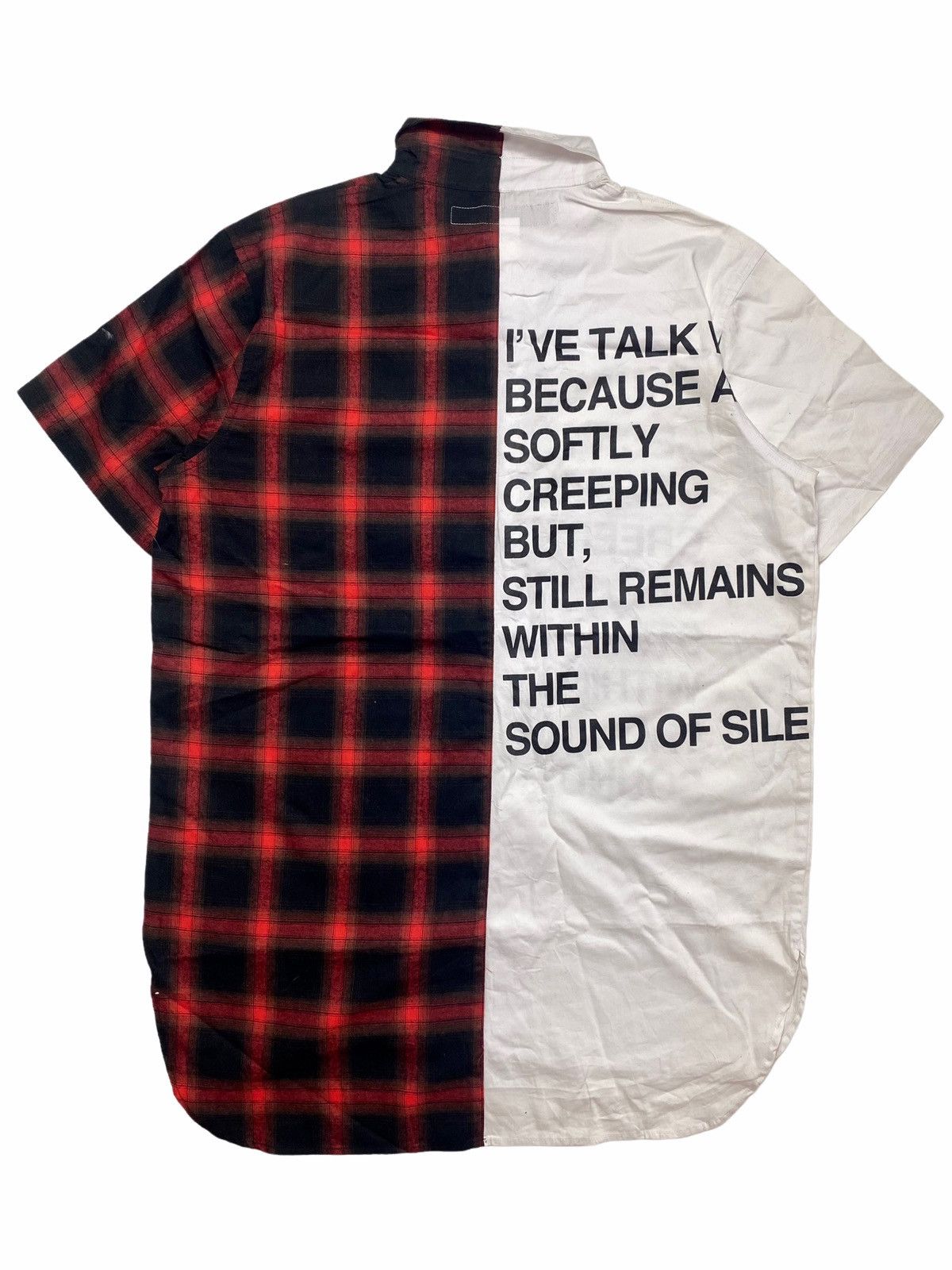 Japanese Brand 2000s Rovtski - Hybrid Poem & Checkered Long Button Shirt Size US L / EU 52-54 / 3 - 2 Thumbnail