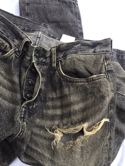 Japanese Brand RARE!!! Distressed Denim Tapered Leg Denim Size US 33 - 9 Thumbnail