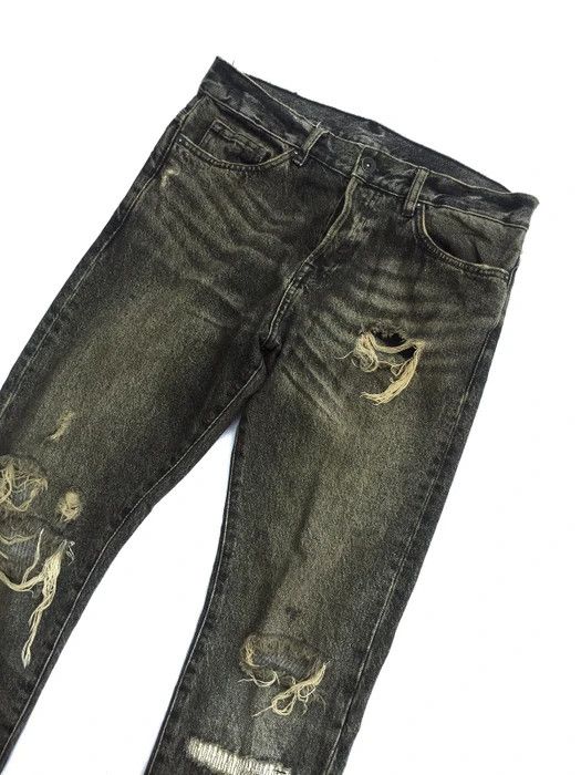 Japanese Brand RARE!!! Distressed Denim Tapered Leg Denim Size US 33 - 3 Thumbnail
