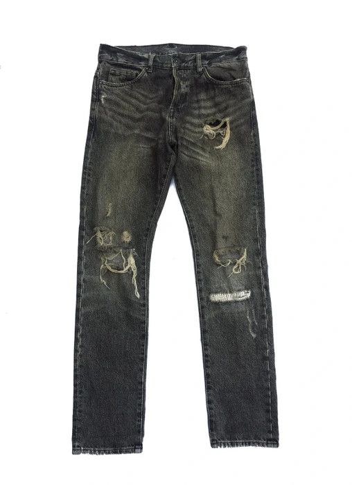 Japanese Brand RARE!!! Distressed Denim Tapered Leg Denim Size US 33 - 1 Thumbnail