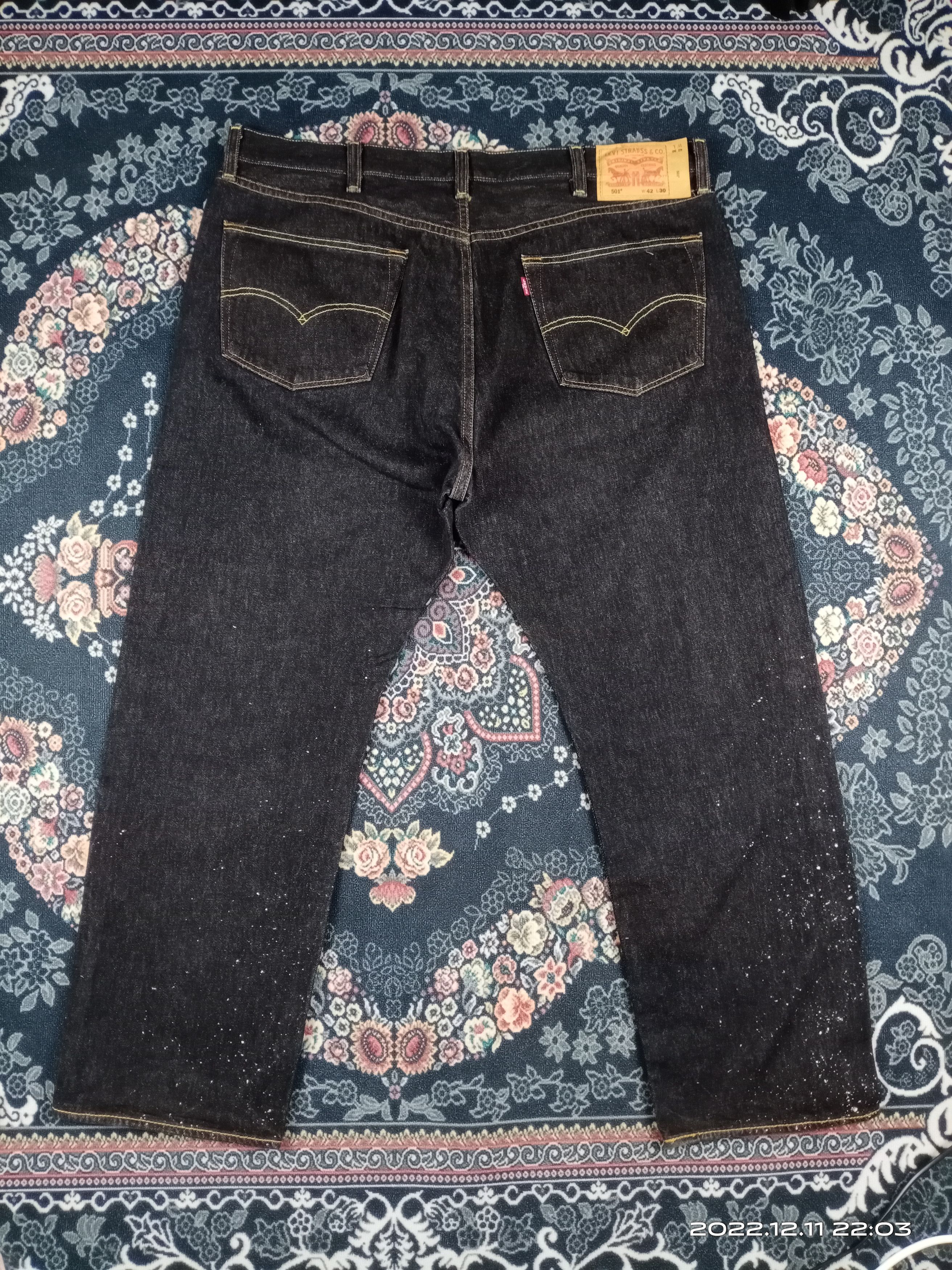 Levi's 💥RARE💥Levis 501 Dark Black Wash Bleach Denim Jeans Size US 40 / EU 56 - 8 Thumbnail