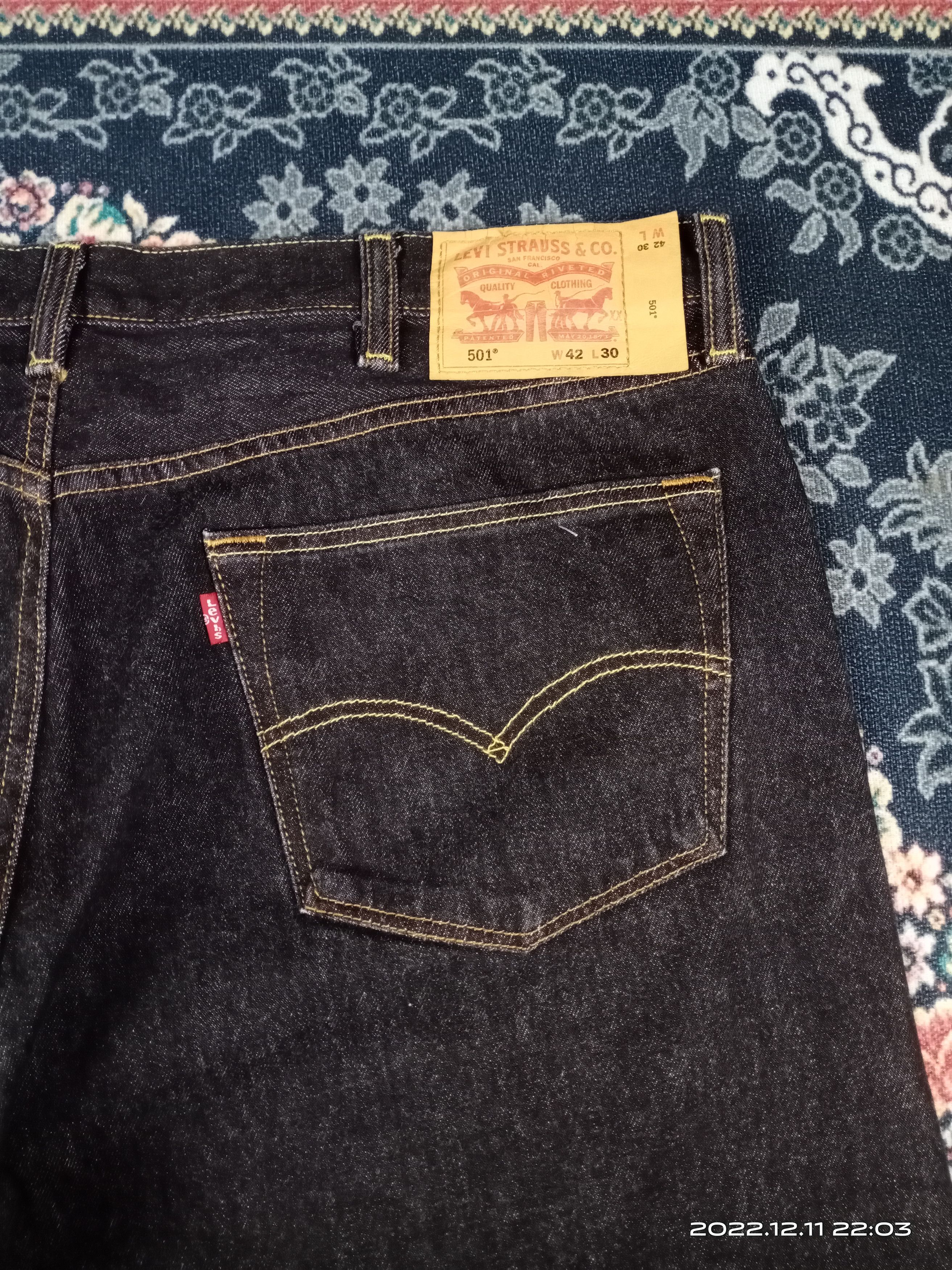 Levi's 💥RARE💥Levis 501 Dark Black Wash Bleach Denim Jeans Size US 40 / EU 56 - 7 Thumbnail