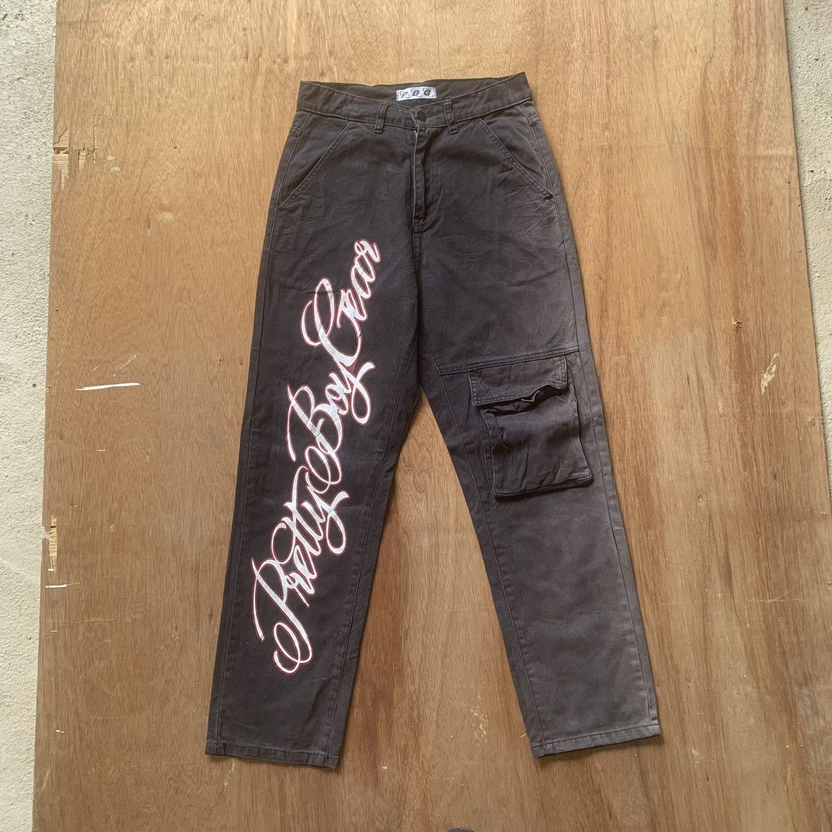 image of Straight Faded Sun Faded!!! Pbg Trousers Japanese Vintage Streetwear Pants in Navy, Men's (Size 29)