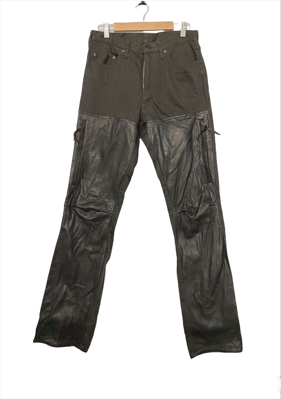 Genuine Leather OD Works Max Fritz half leather scrambled pant Size US 29 - 1 Thumbnail