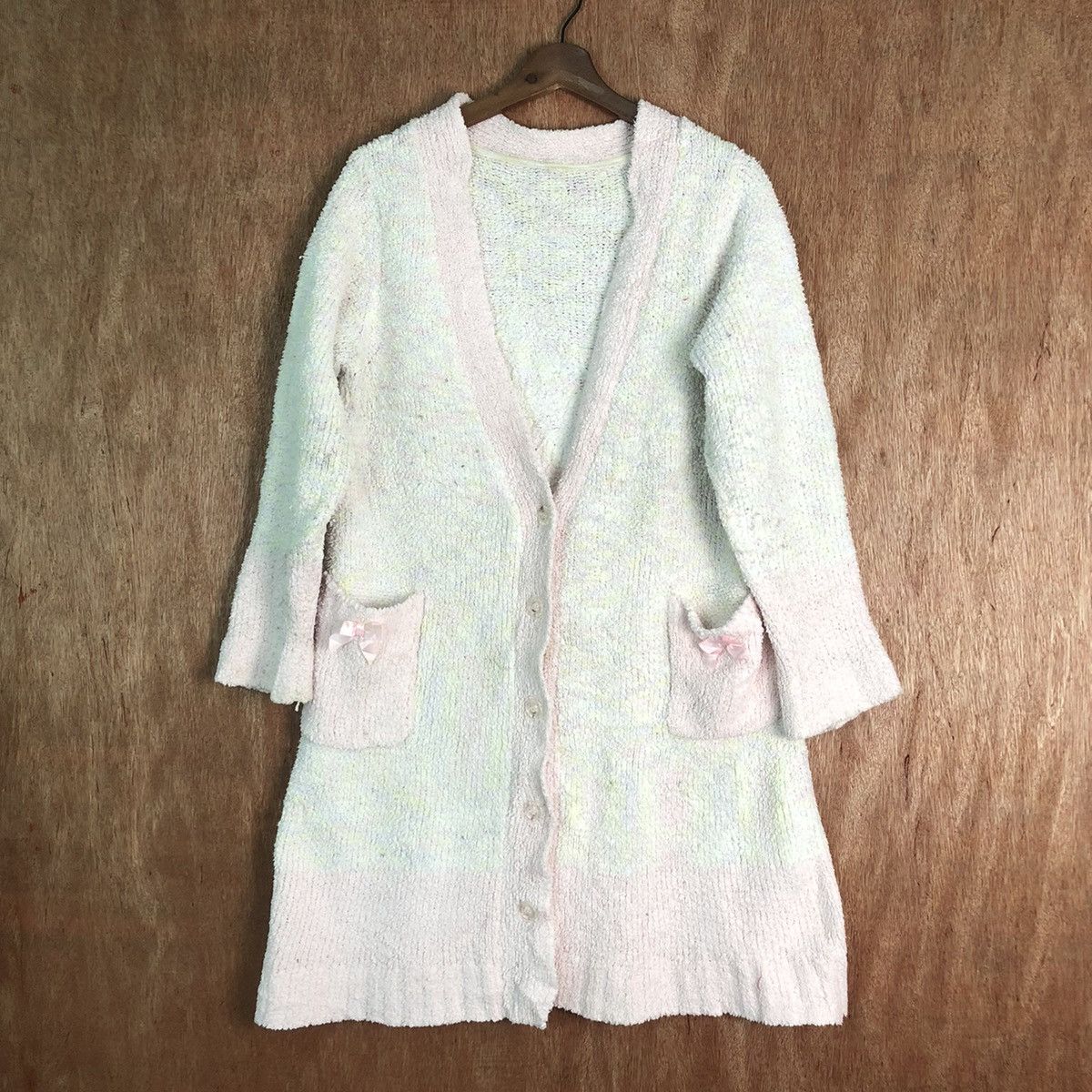 Aran Isles Knitwear Japanese Brand Long Shag Shaggy Fur Mohair Cardigan #6521 Size US M / EU 48-50 / 2 - 1 Thumbnail