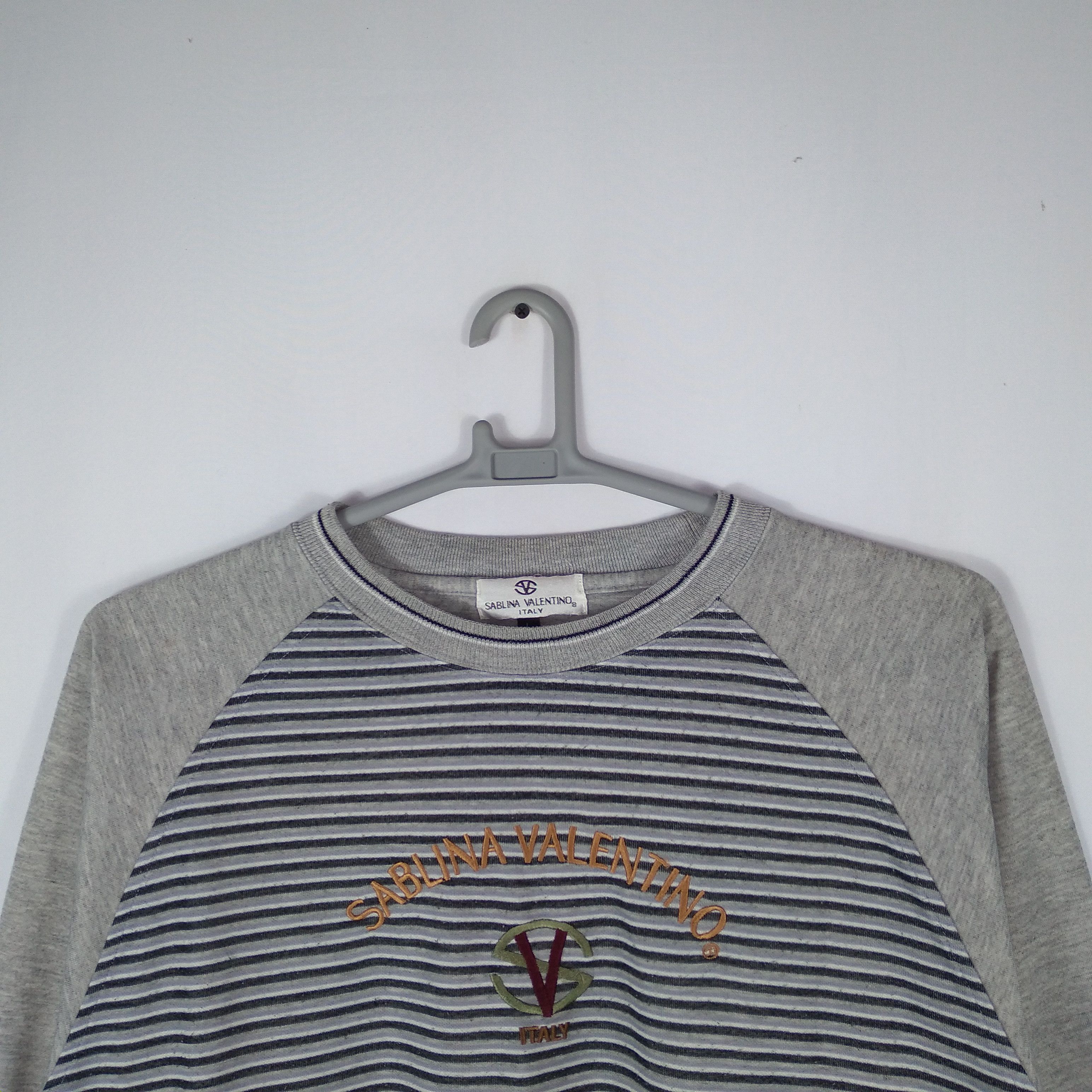Designer × Vintage Sablina Valentino Embroidery Spellout Stripes Sweatshirts Size US M / EU 48-50 / 2 - 2 Thumbnail