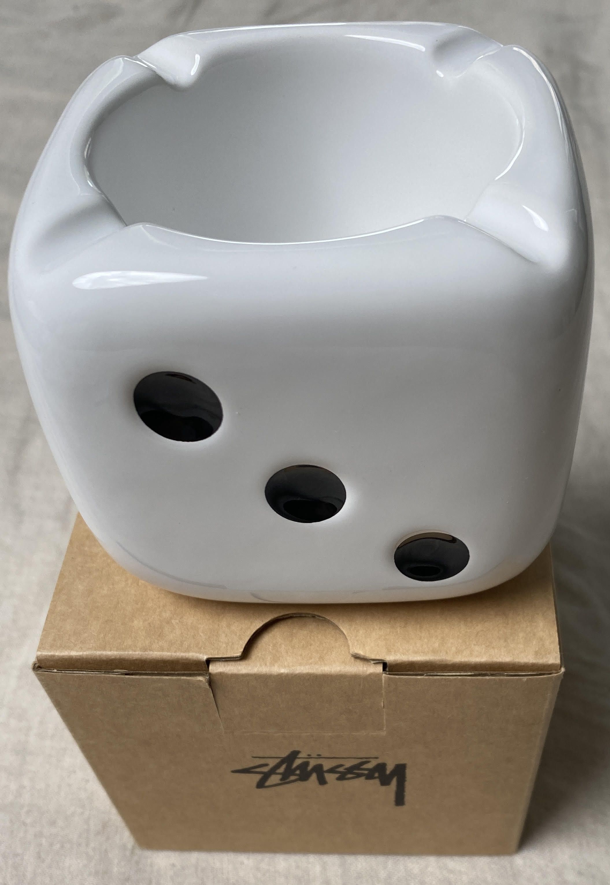 image of Stussy Ceramic Dice Ashtray in White, Men's