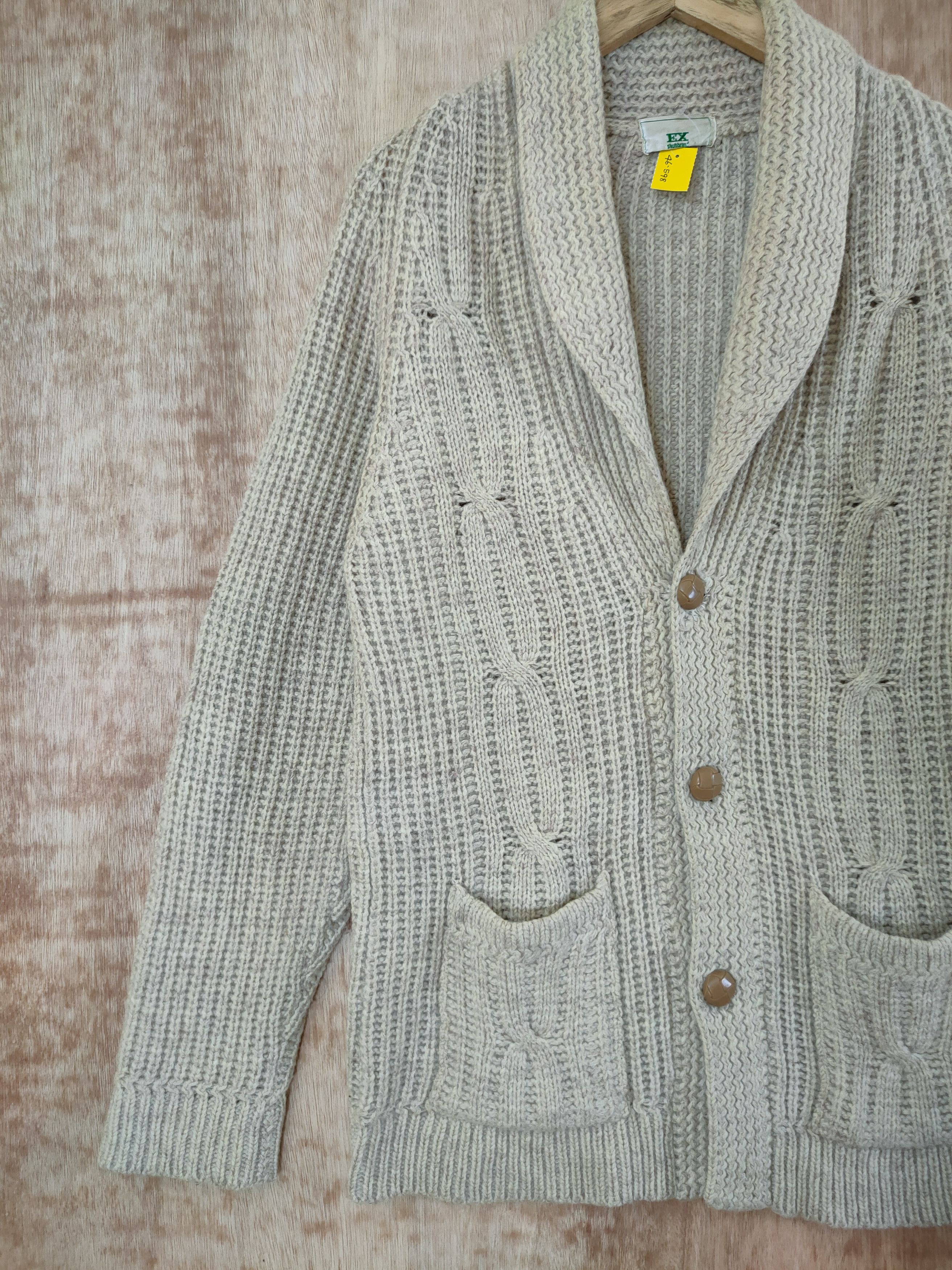 Aran Isles Knitwear × Handmade × Japanese Brand EX Shubbron aran isle cable knitwear cardigan japan #46-598 Size US M / EU 48-50 / 2 - 2 Thumbnail