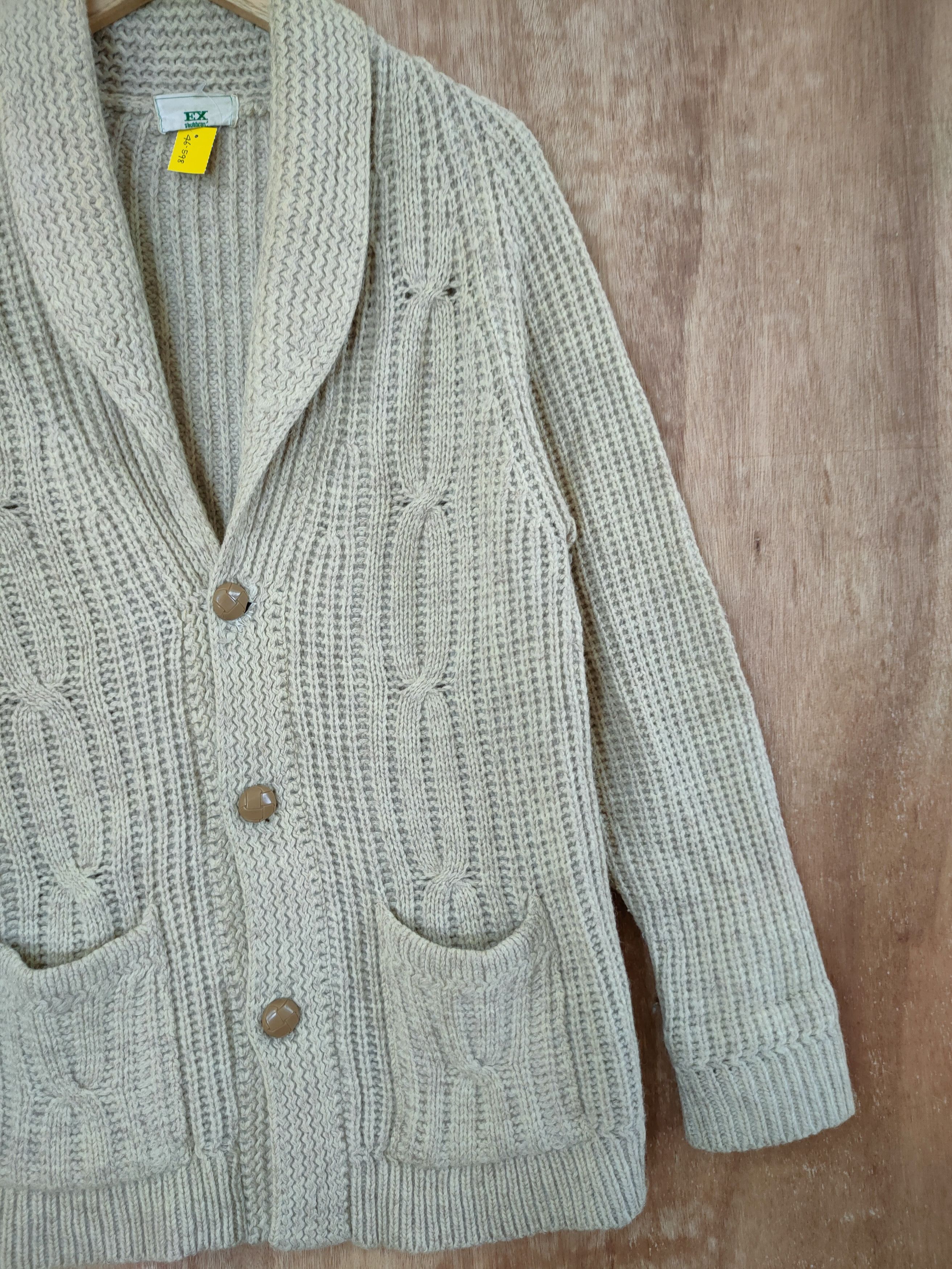 Aran Isles Knitwear × Handmade × Japanese Brand EX Shubbron aran isle cable knitwear cardigan japan #46-598 Size US M / EU 48-50 / 2 - 3 Thumbnail