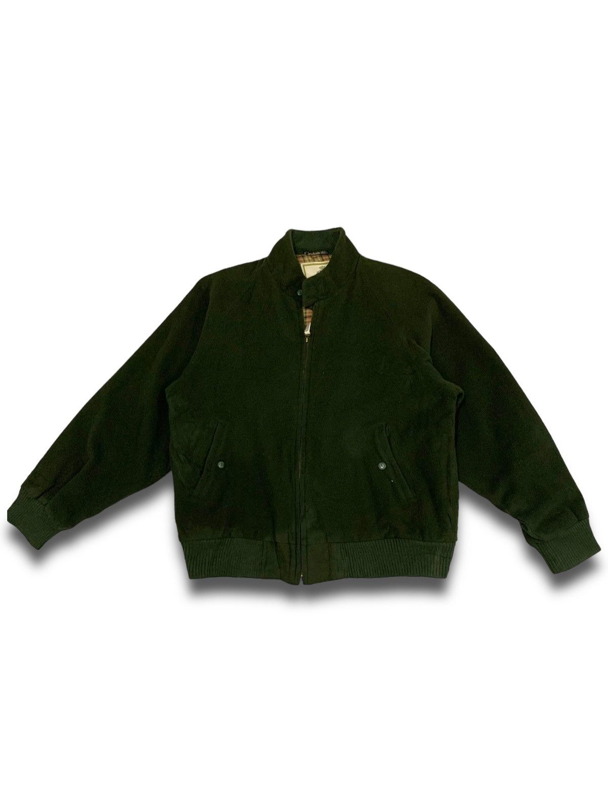 Other VINTAGE 90s Casual Army Green Velvet Bomber Jacket Size US L / EU 52-54 / 3 - 8 Thumbnail