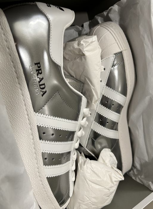 Adidas Adidas x Prada Superstar Metallic Silver | FX4546 | Grailed