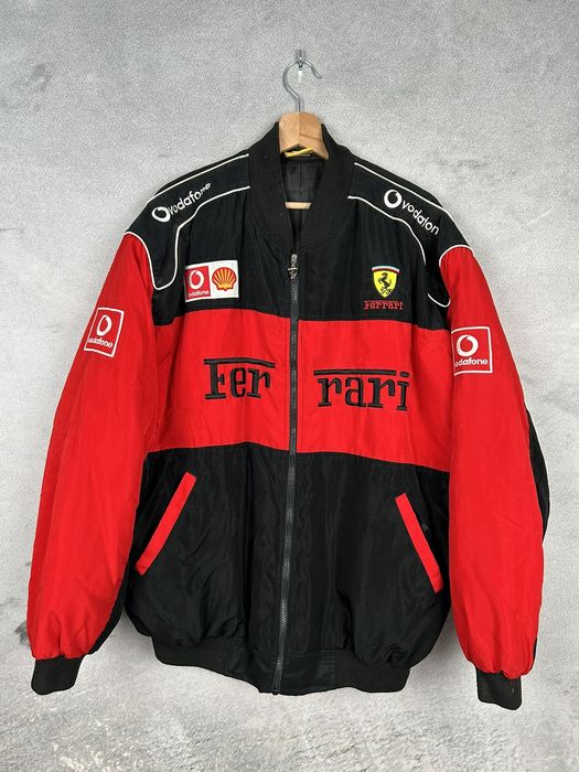 Vintage Vintage Ferrari Racing Bomber Jacket 90s Rare Vodafone | Grailed