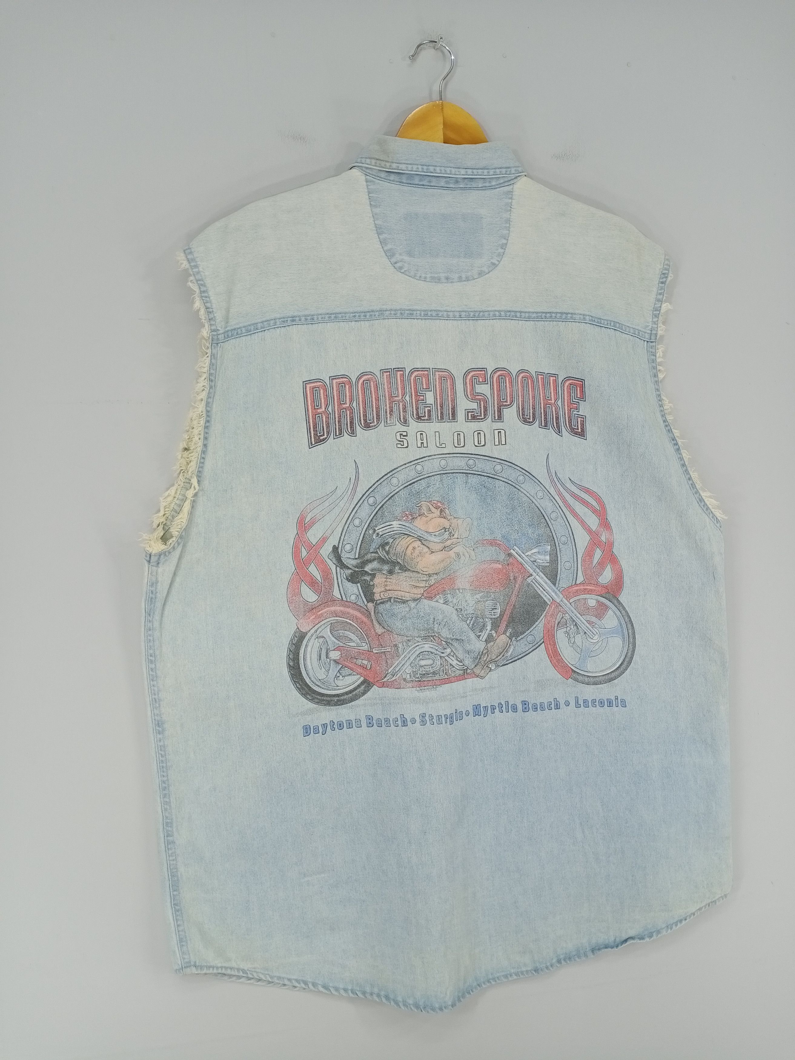 Vintage 💥Vintage Broken Spoke Sturgis Daytona Vest Denim Button Ups Size US XL / EU 56 / 4 - 2 Thumbnail