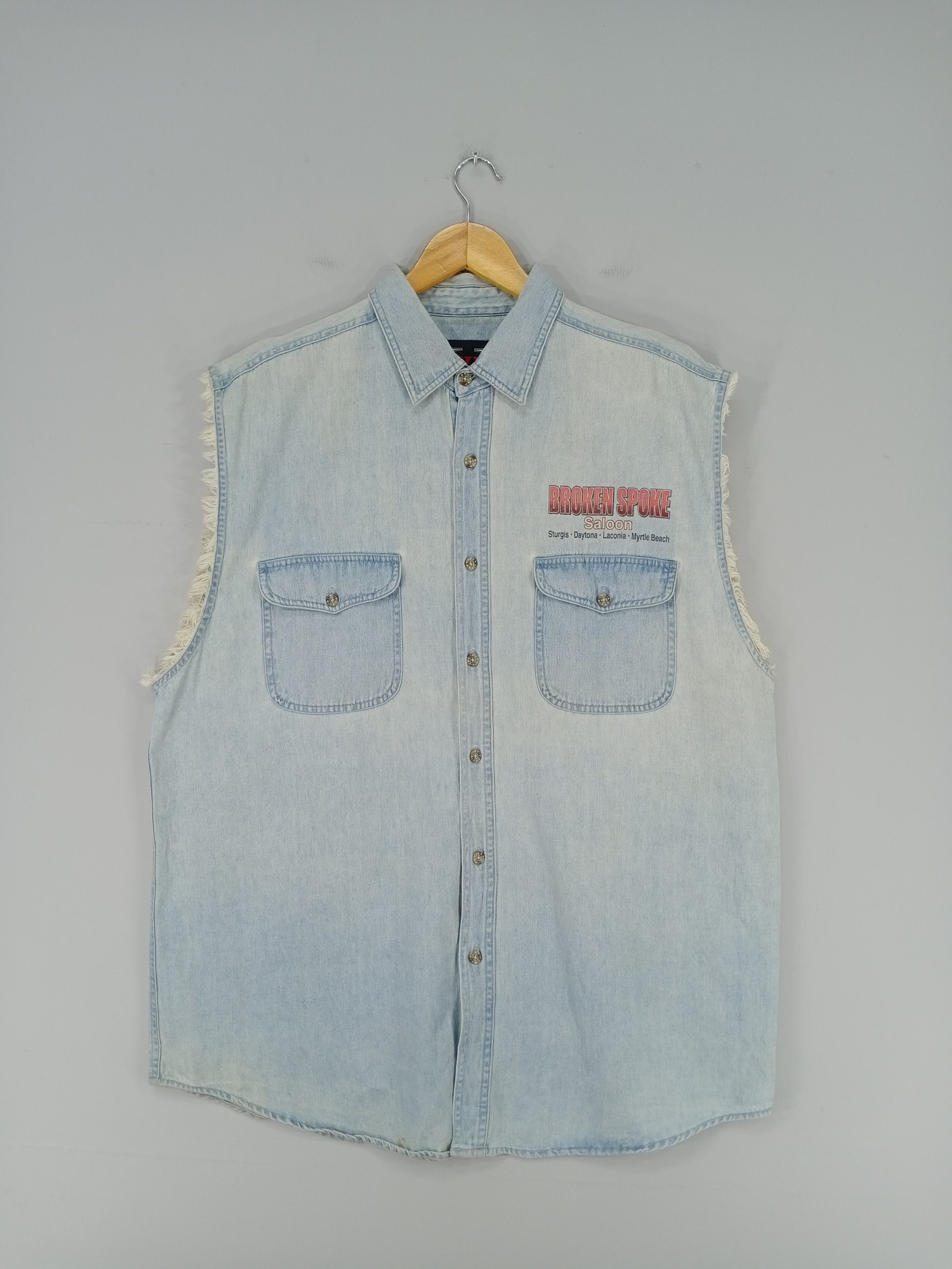 Vintage 💥Vintage Broken Spoke Sturgis Daytona Vest Denim Button Ups Size US XL / EU 56 / 4 - 7 Thumbnail