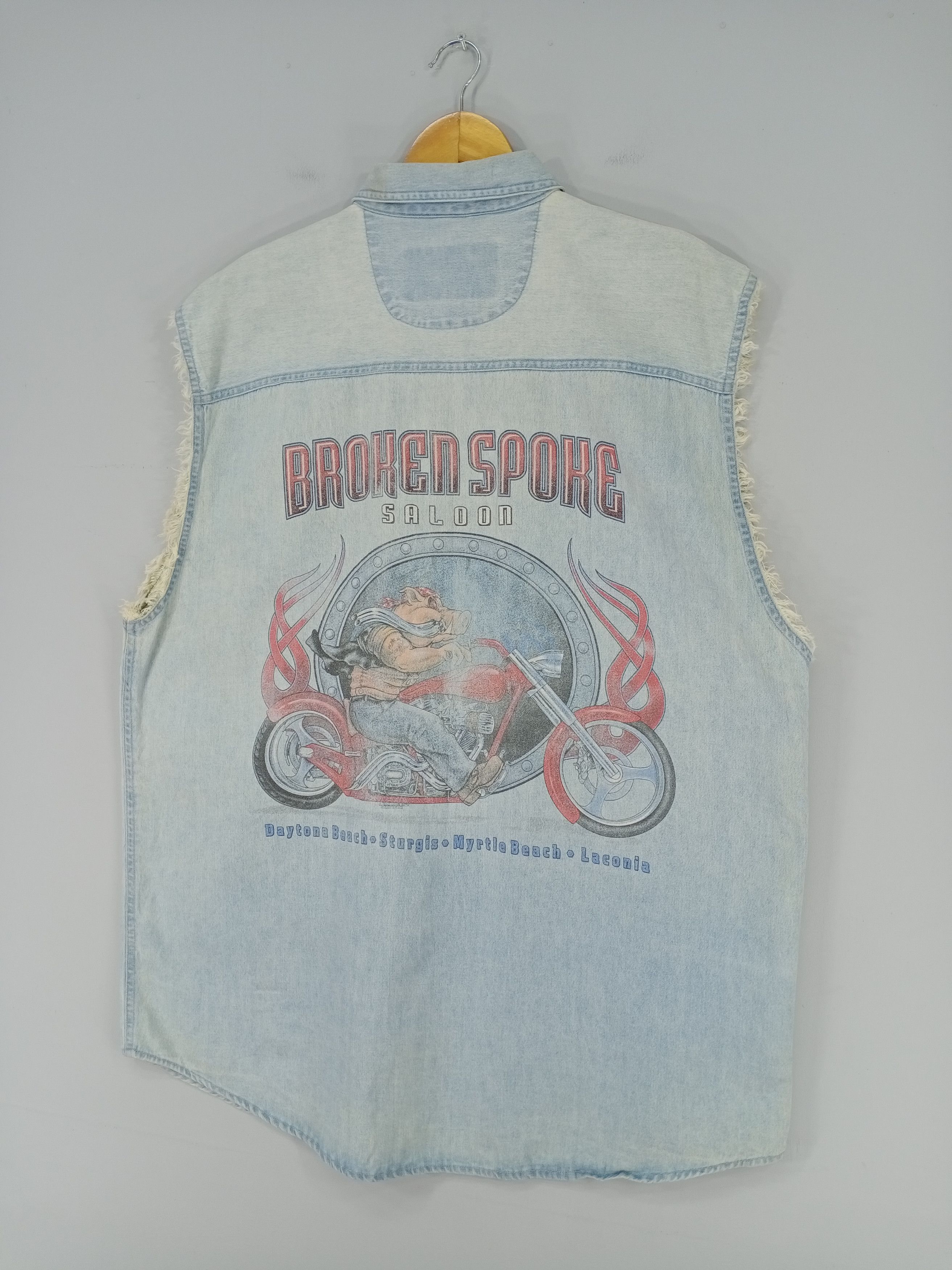 Vintage 💥Vintage Broken Spoke Sturgis Daytona Vest Denim Button Ups Size US XL / EU 56 / 4 - 3 Thumbnail