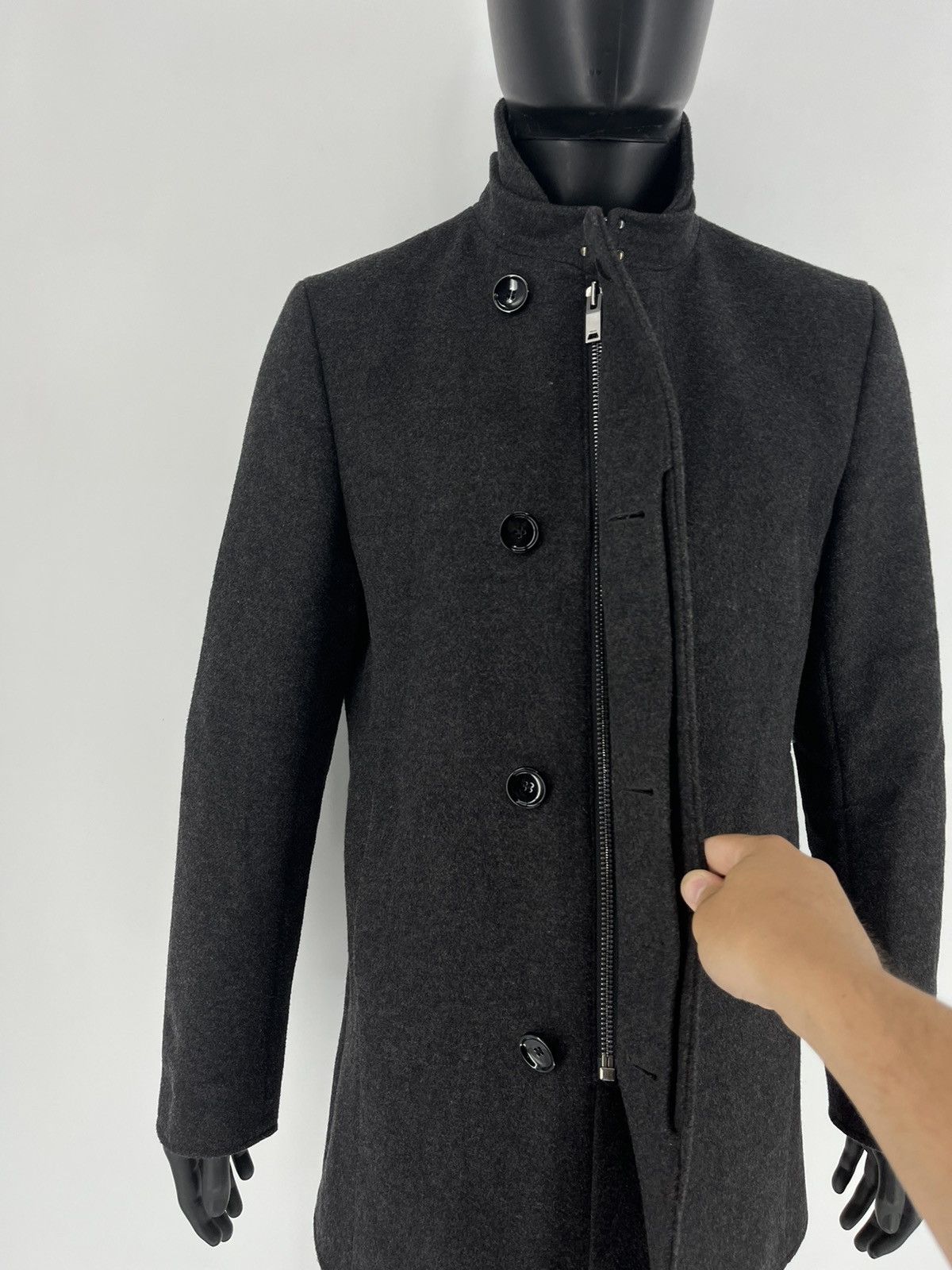 Reiss × Vintage Reiss gray Wool Blend Double Collar Coat L Size US L / EU 52-54 / 3 - 6 Thumbnail