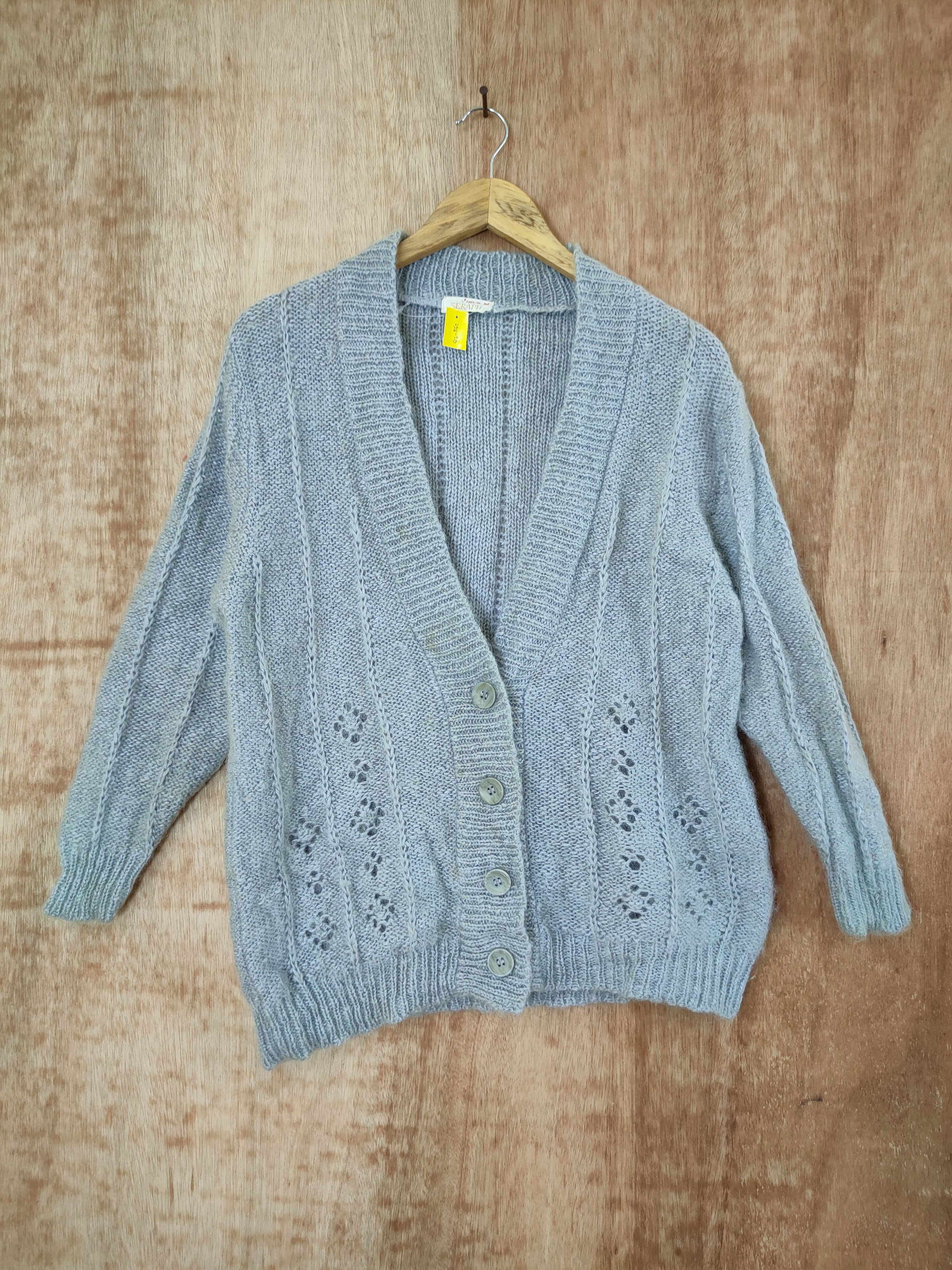 image of Seraph Cardigan Japan Grey Homespun Knitwear 46-562, Men's (Size Medium)