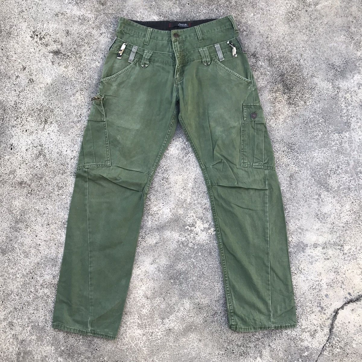 Vtg Dominate Distressed Double Waist Tactical Cargo Pants