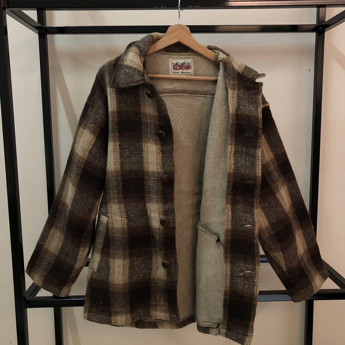 Flannel VINTAGE WOOL FLANNEL JACKET TARTAN DESIGN NEYRIES ACTIVE Size US M / EU 48-50 / 2 - 9 Thumbnail