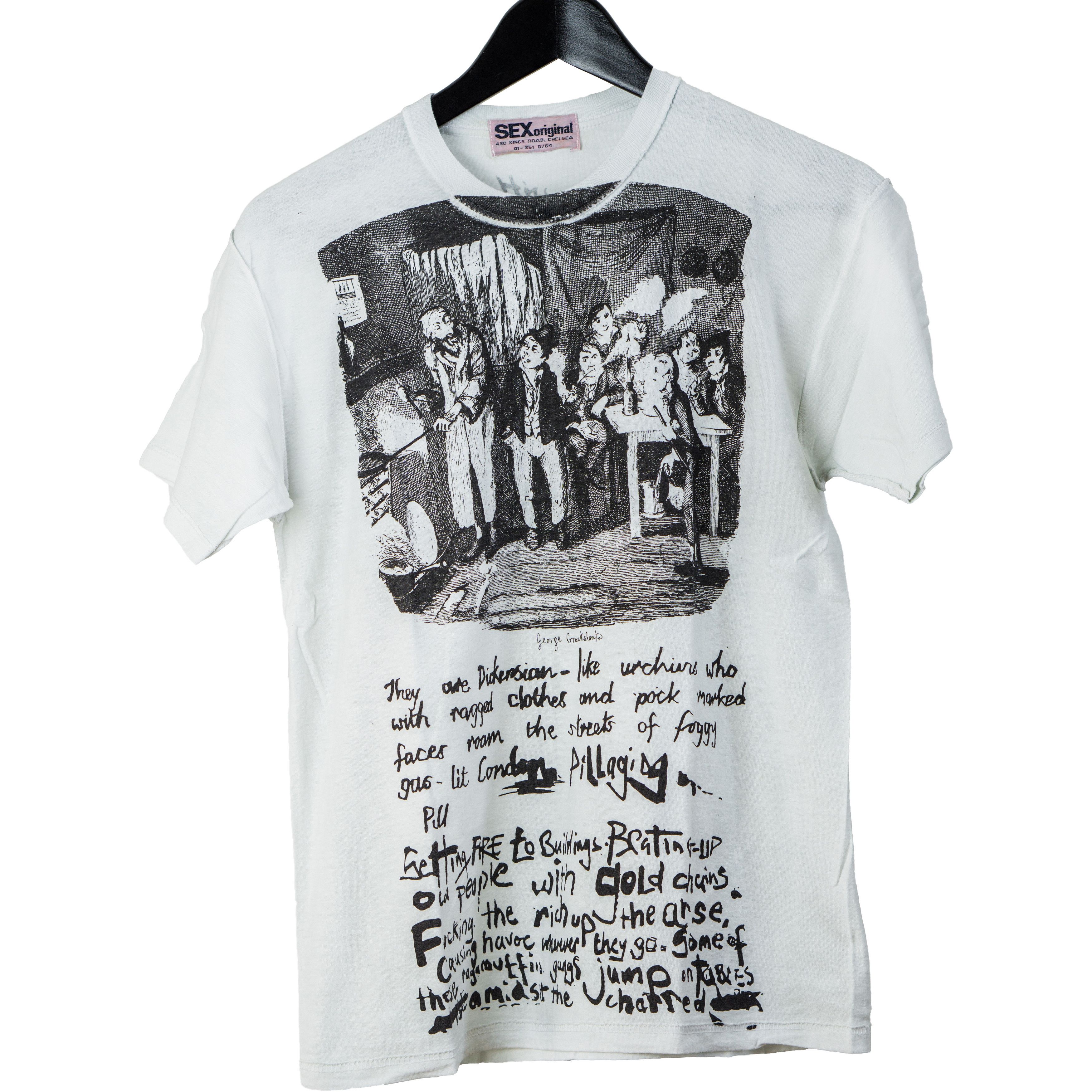 image of Seditionaries Sex 1976 Oliver Twist Tee in White, Men's (Size Small)