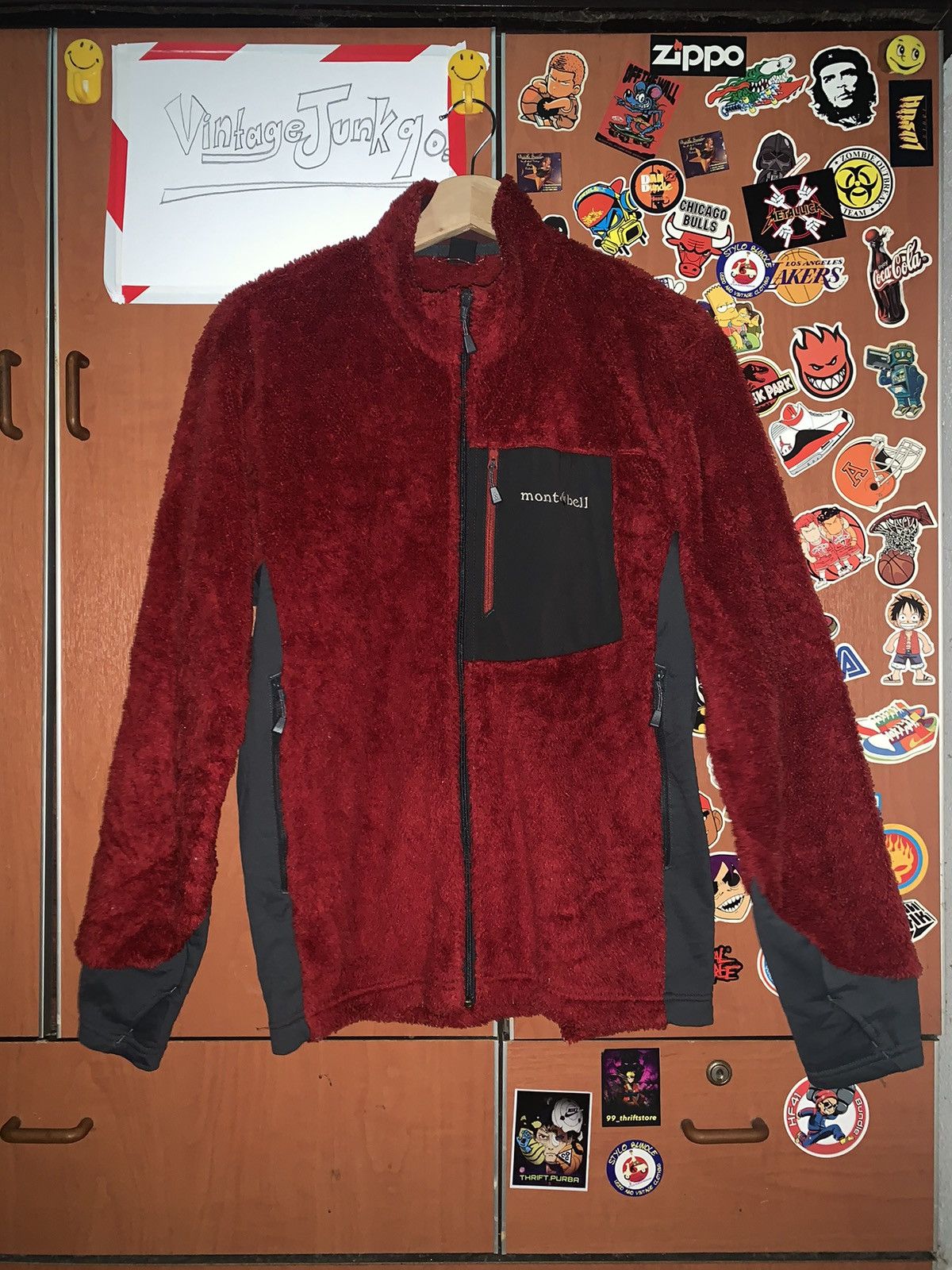 image of Montbell Fleece Jacket Clima Air in Red, Men's (Size Medium)