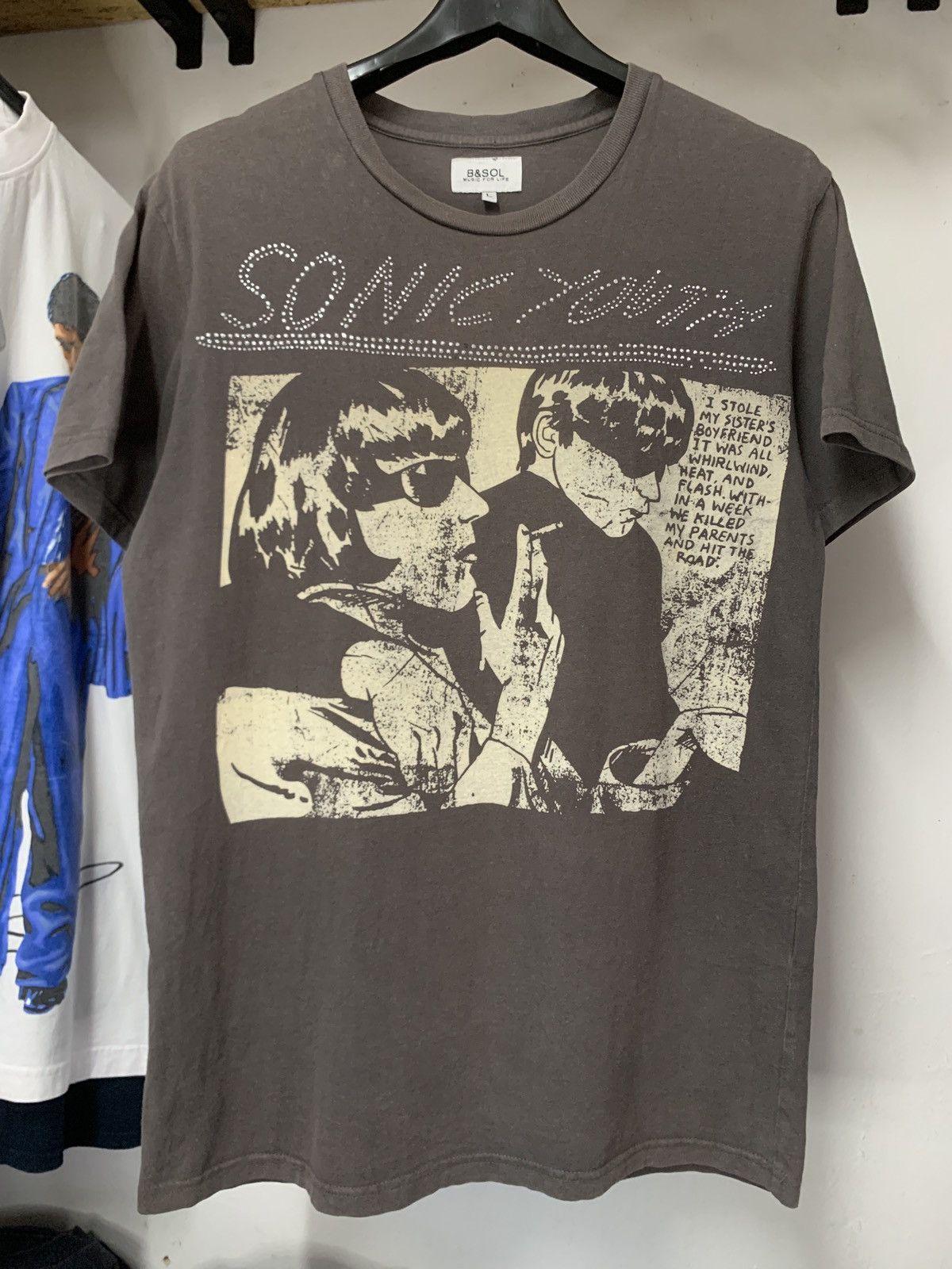 Vintage Sonic Youth Goo Album Rhinestone Velvet Rock Band Tee | Grailed