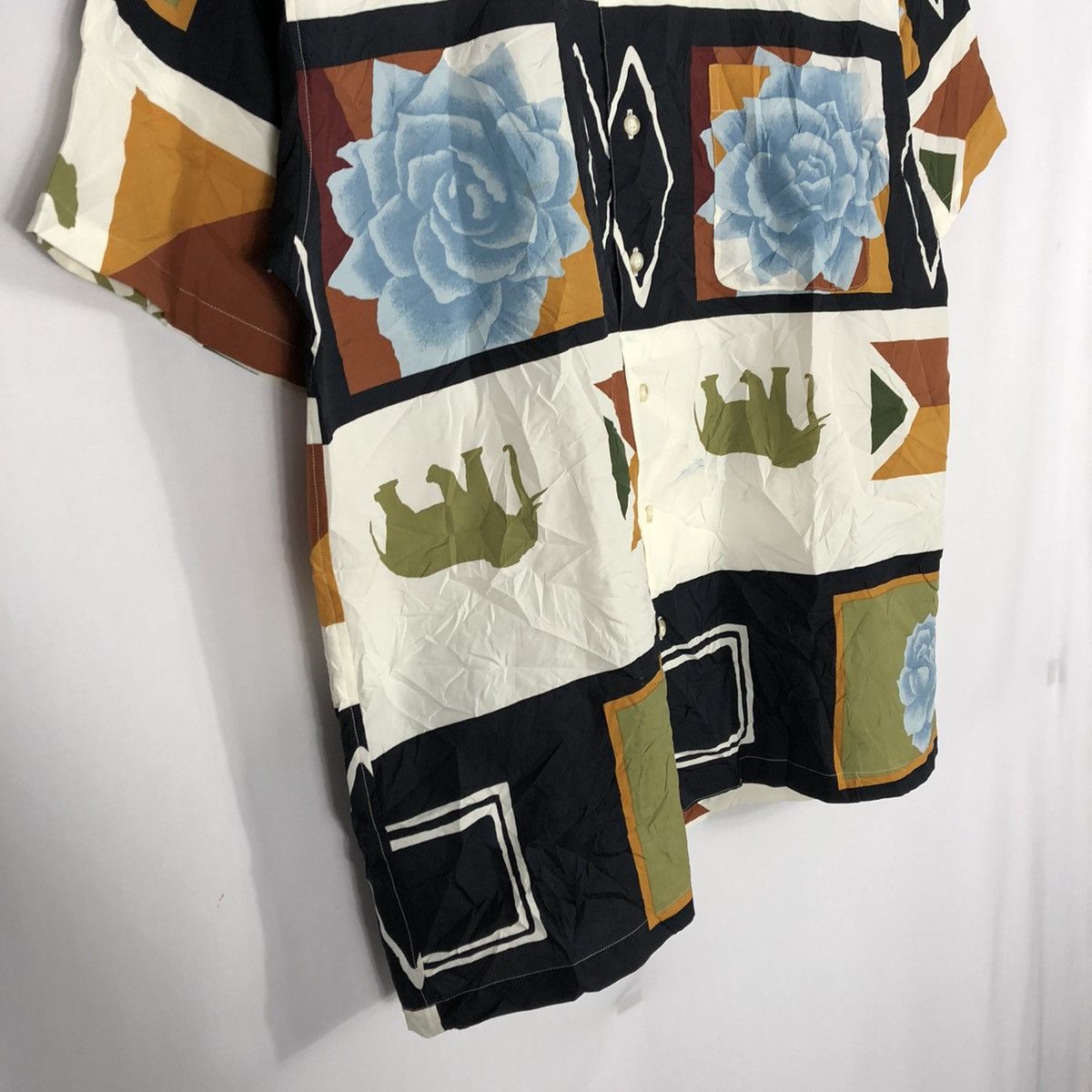 Designer × Japanese Brand × Vintage 🔥Sick🔥Raves Pour Homme Habitat Flora Luxury Buttons Shirts Size US L / EU 52-54 / 3 - 8 Thumbnail