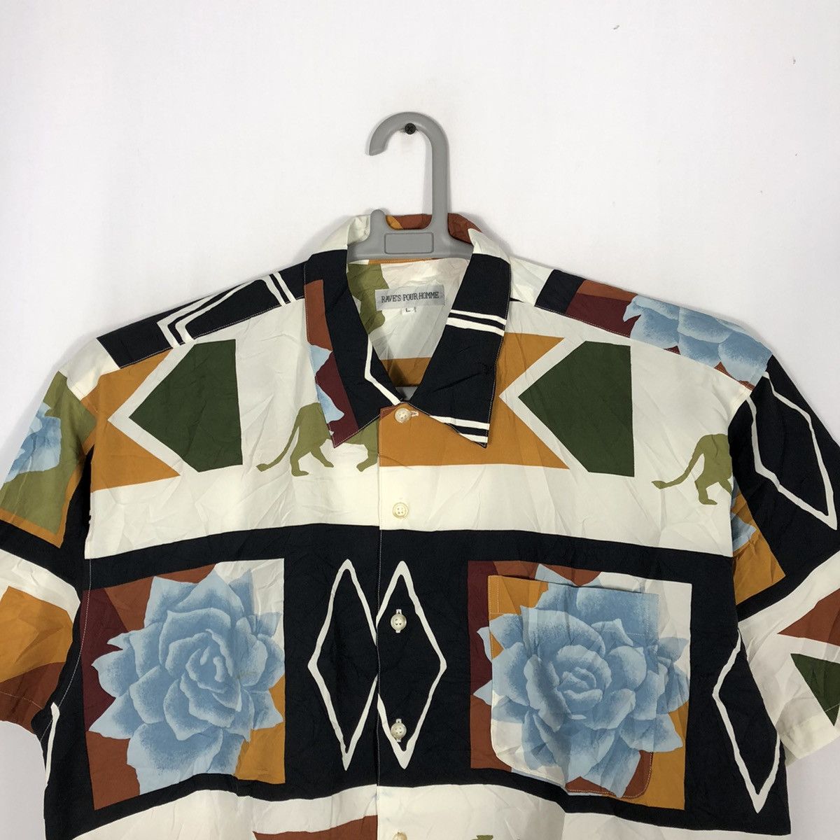 Designer × Japanese Brand × Vintage 🔥Sick🔥Raves Pour Homme Habitat Flora Luxury Buttons Shirts Size US L / EU 52-54 / 3 - 2 Thumbnail